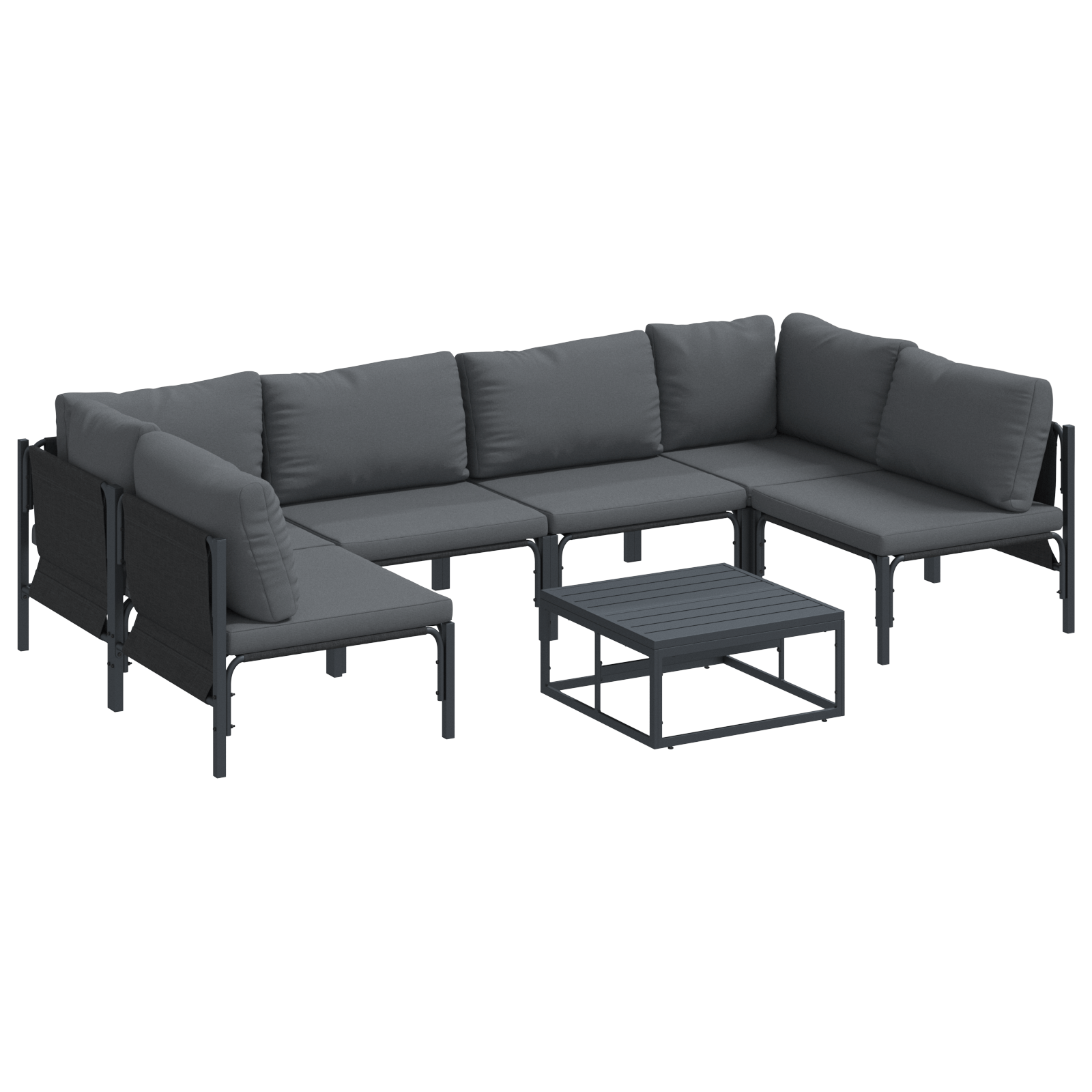 Set de canapele pentru gradina 7 pcs Antracit Otel — imaginea 2