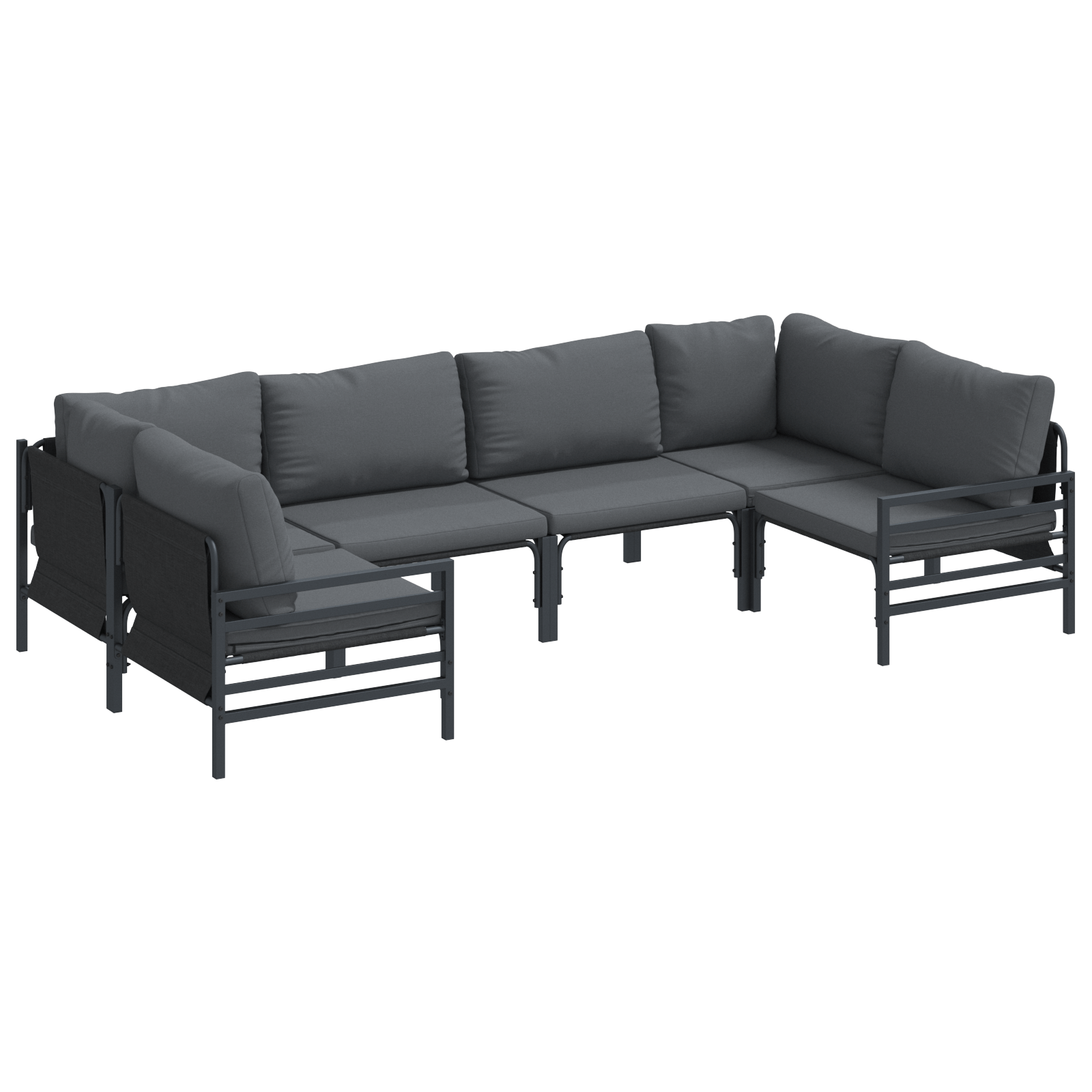 Set de canapele pentru gradina 6 pcs Antracit Otel — imaginea 2