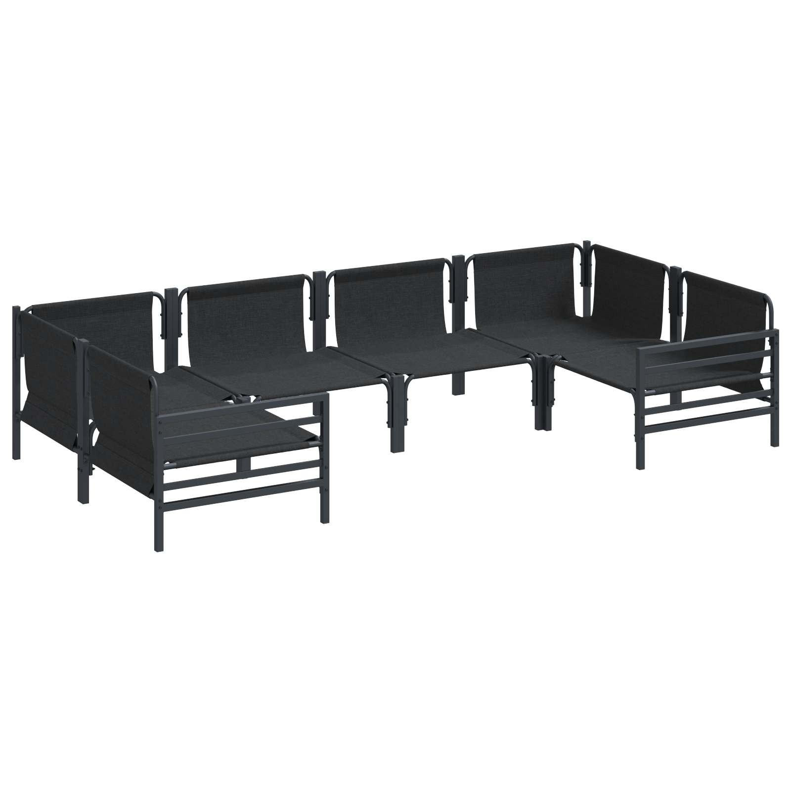 Set de canapele pentru gradina 6 pcs Antracit Otel — imaginea 5