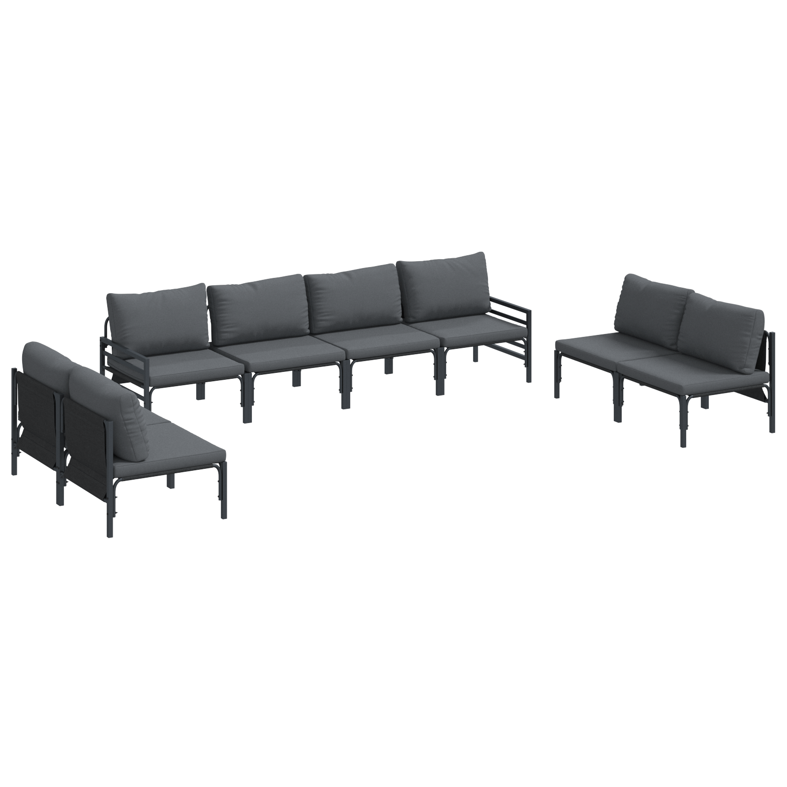 Set de canapele pentru gradina 8 pcs Antracit Otel — imaginea 2