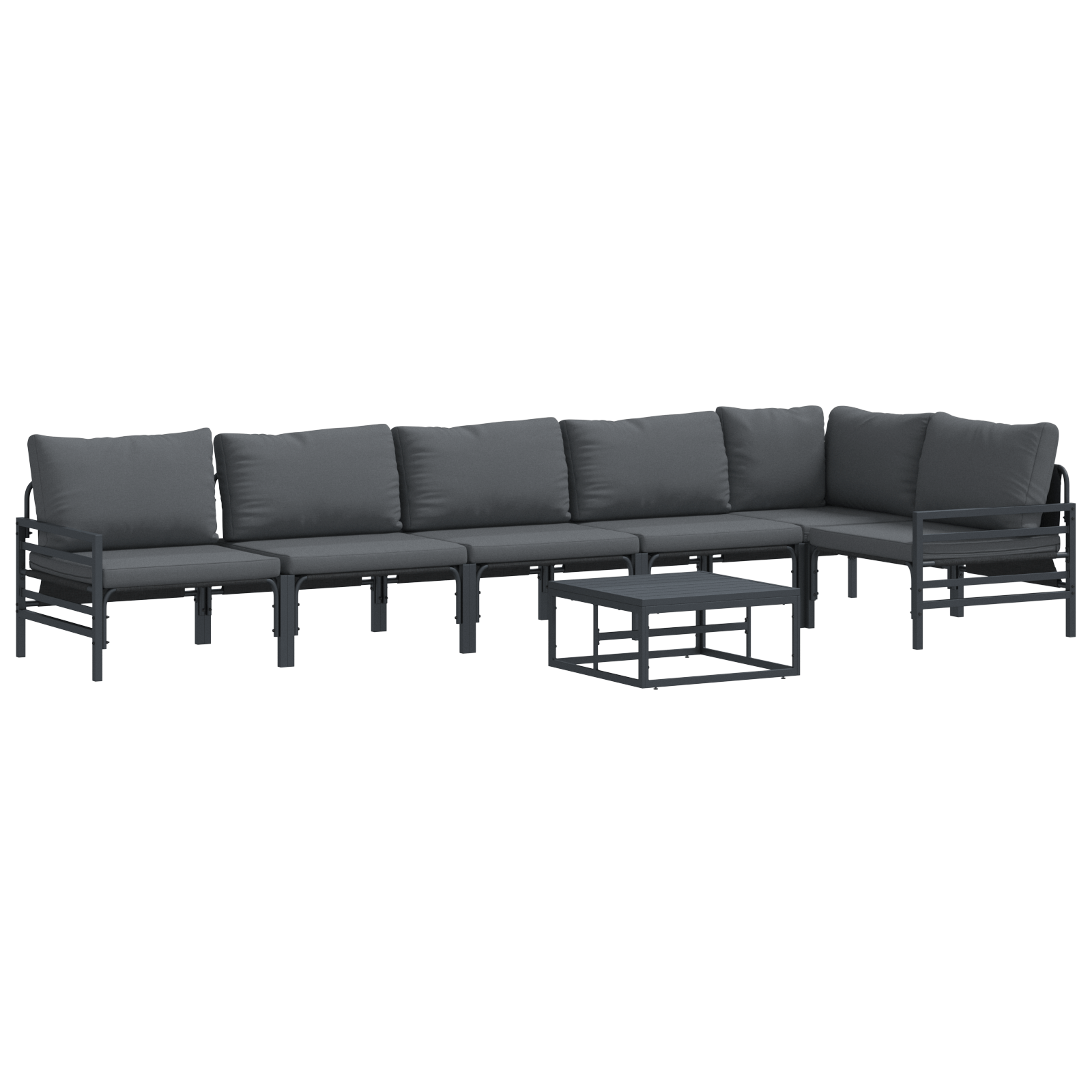 Set de canapele pentru gradina 7 pcs Antracit Otel — imaginea 2