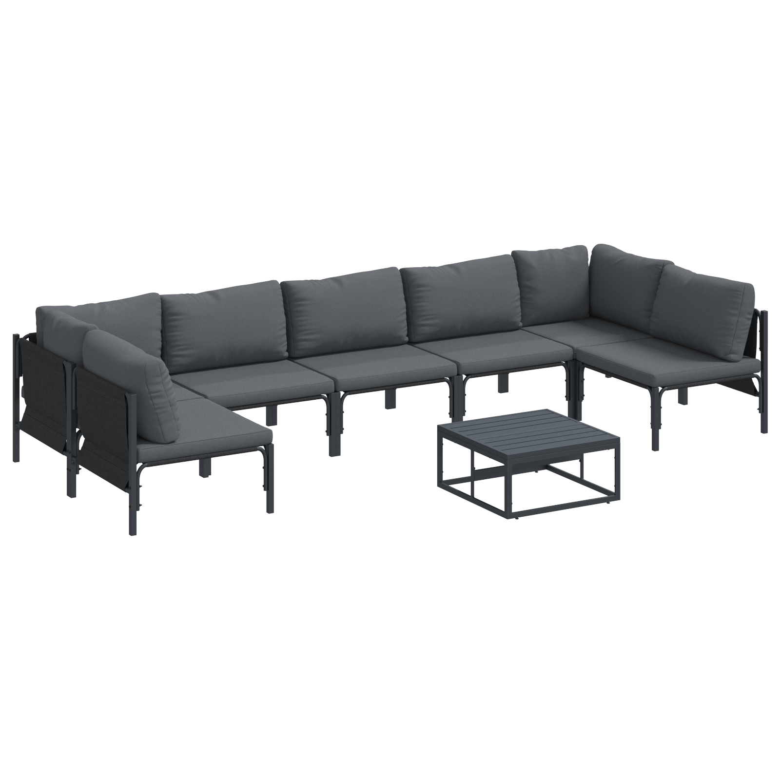 Set de canapele pentru gradina 8 pcs Antracit Otel — imaginea 2