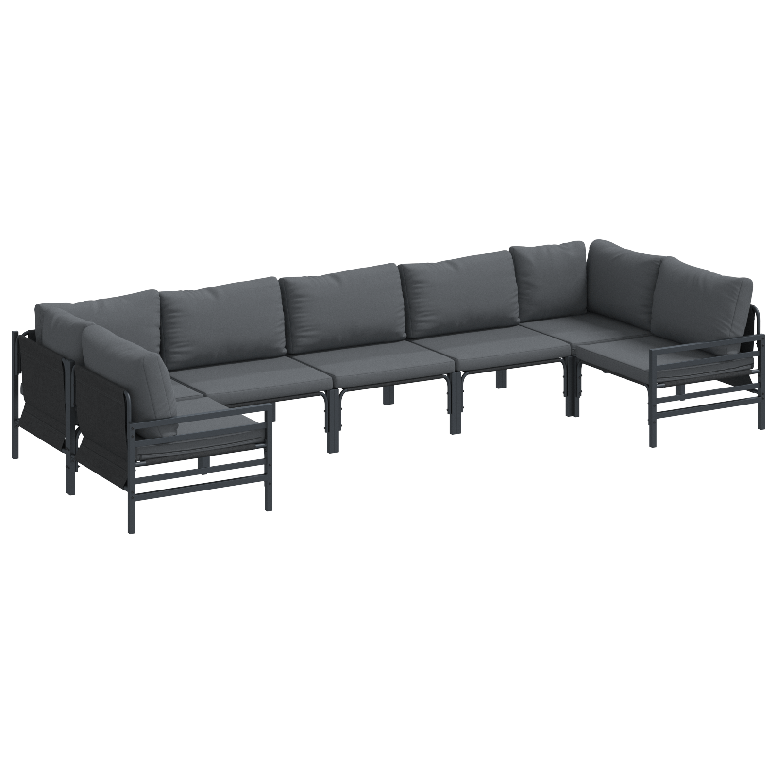 Set de canapele pentru gradina 7 pcs Antracit Otel — imaginea 2