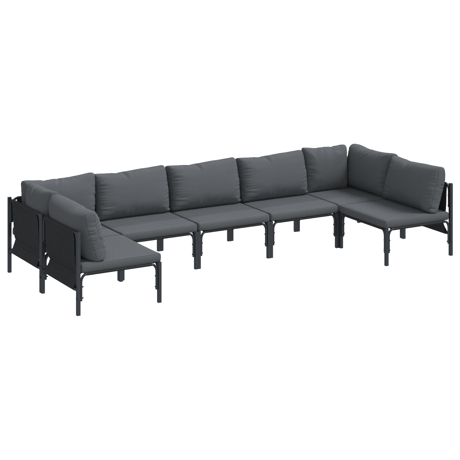 Set de canapele pentru gradina 7 pcs Antracit Otel — imaginea 2