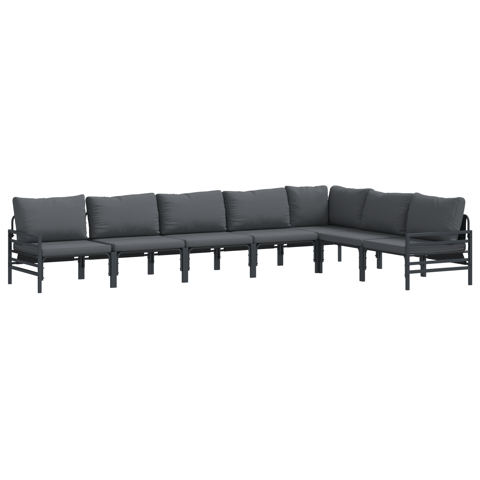 Set de canapele pentru gradina 7 pcs Antracit Otel — imaginea 2