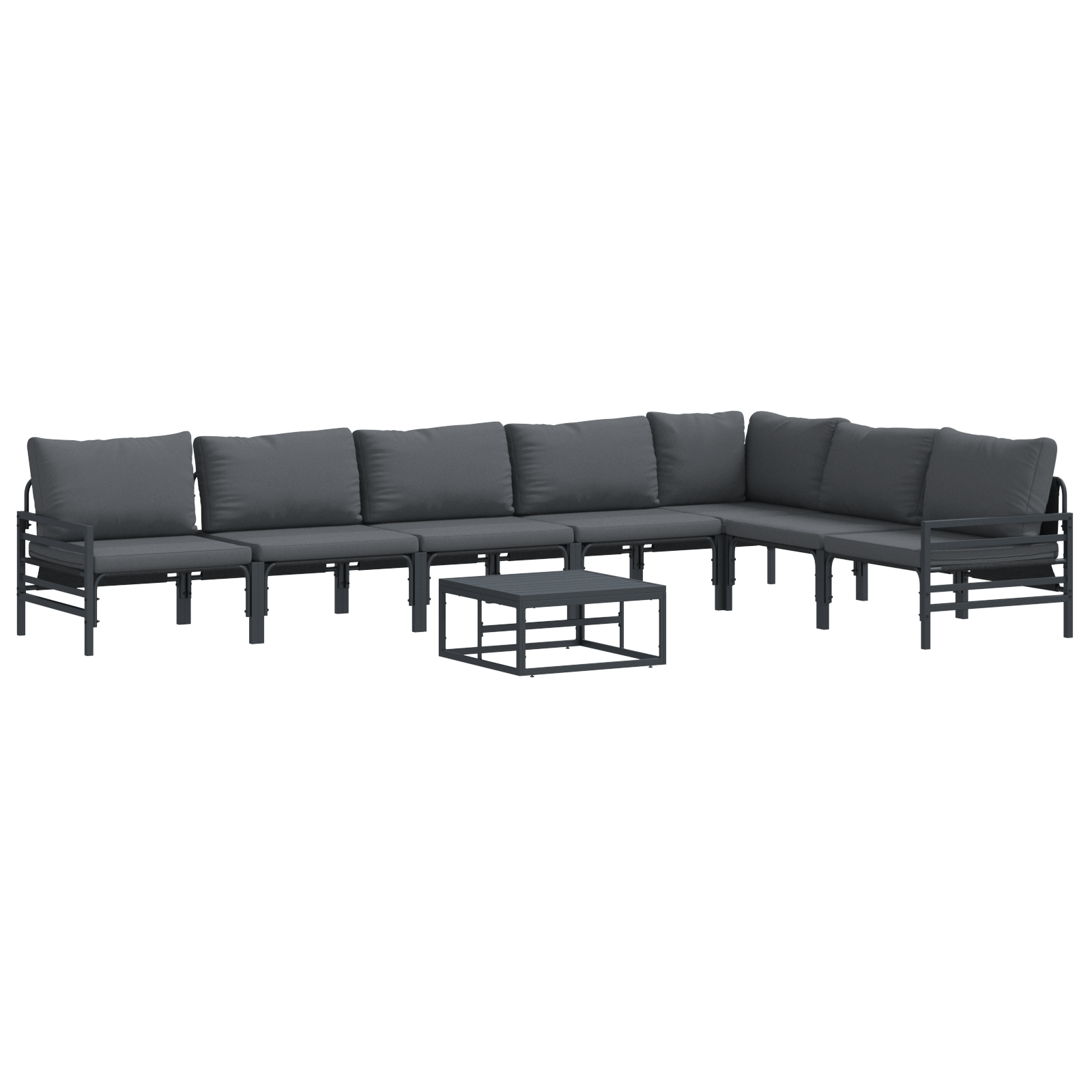 Set de canapele pentru gradina 8 pcs Antracit Otel — imaginea 2