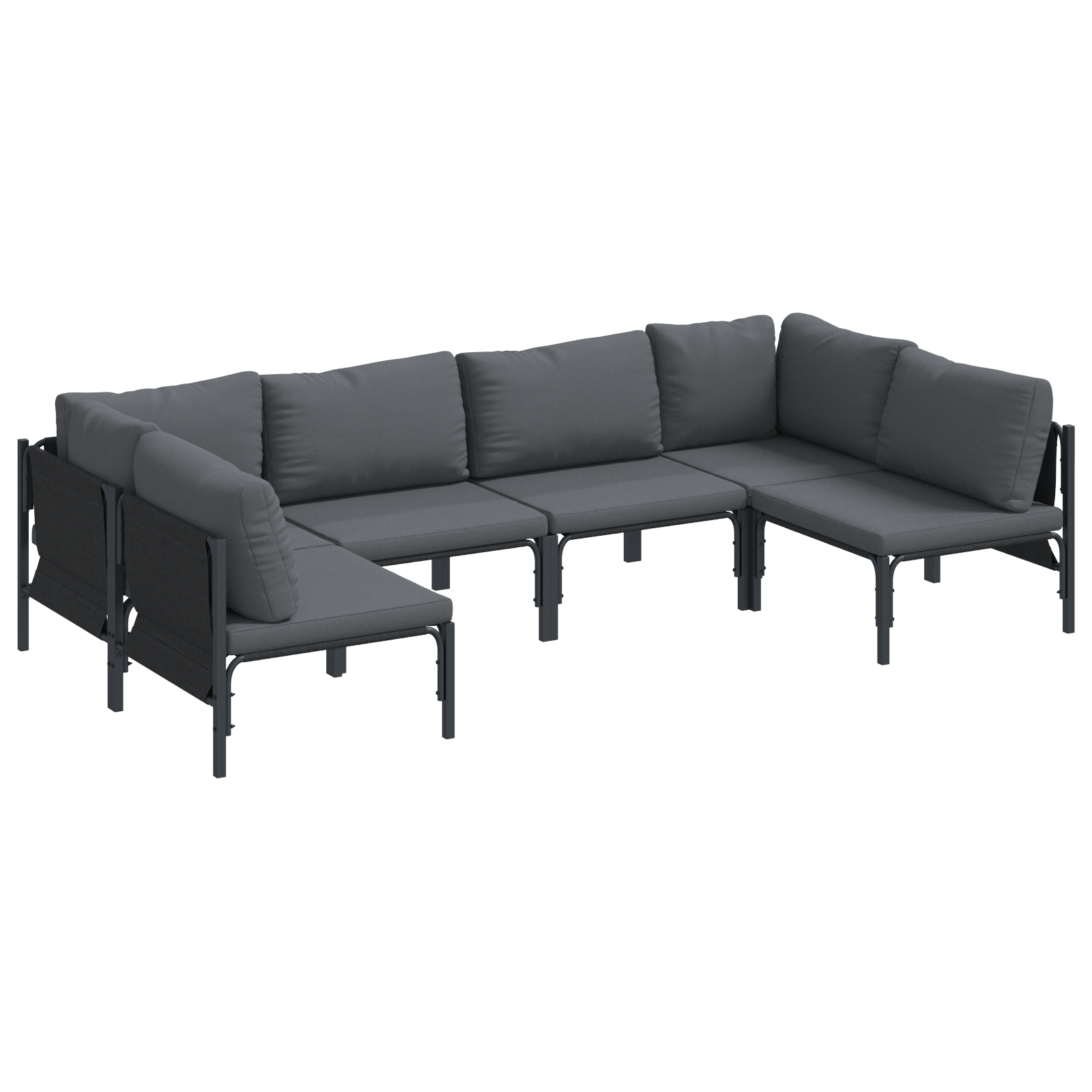 Set de canapele pentru gradina 6 pcs Antracit Otel — imaginea 2