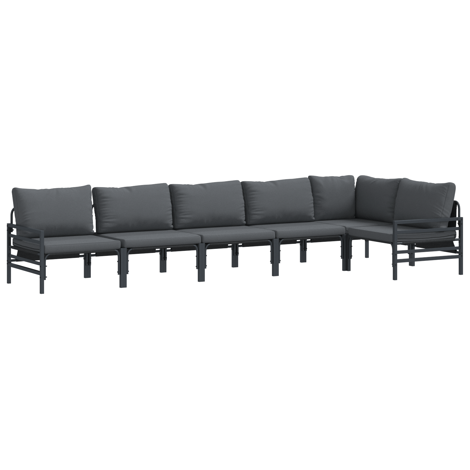 Set de canapele pentru gradina 6 pcs Antracit Otel — imaginea 2