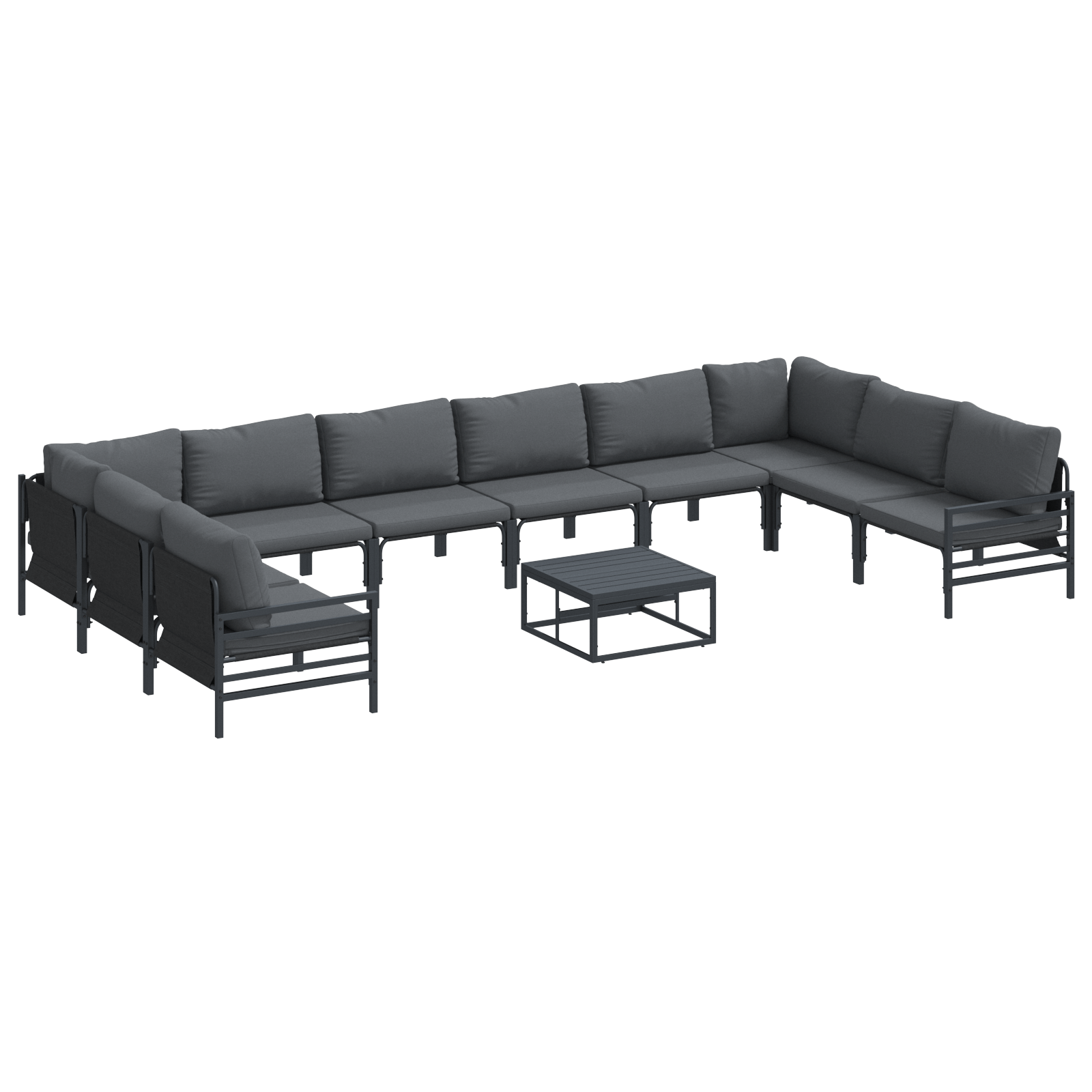 Set de canapele pentru gradina 11 pcs Antracit Otel — imaginea 2