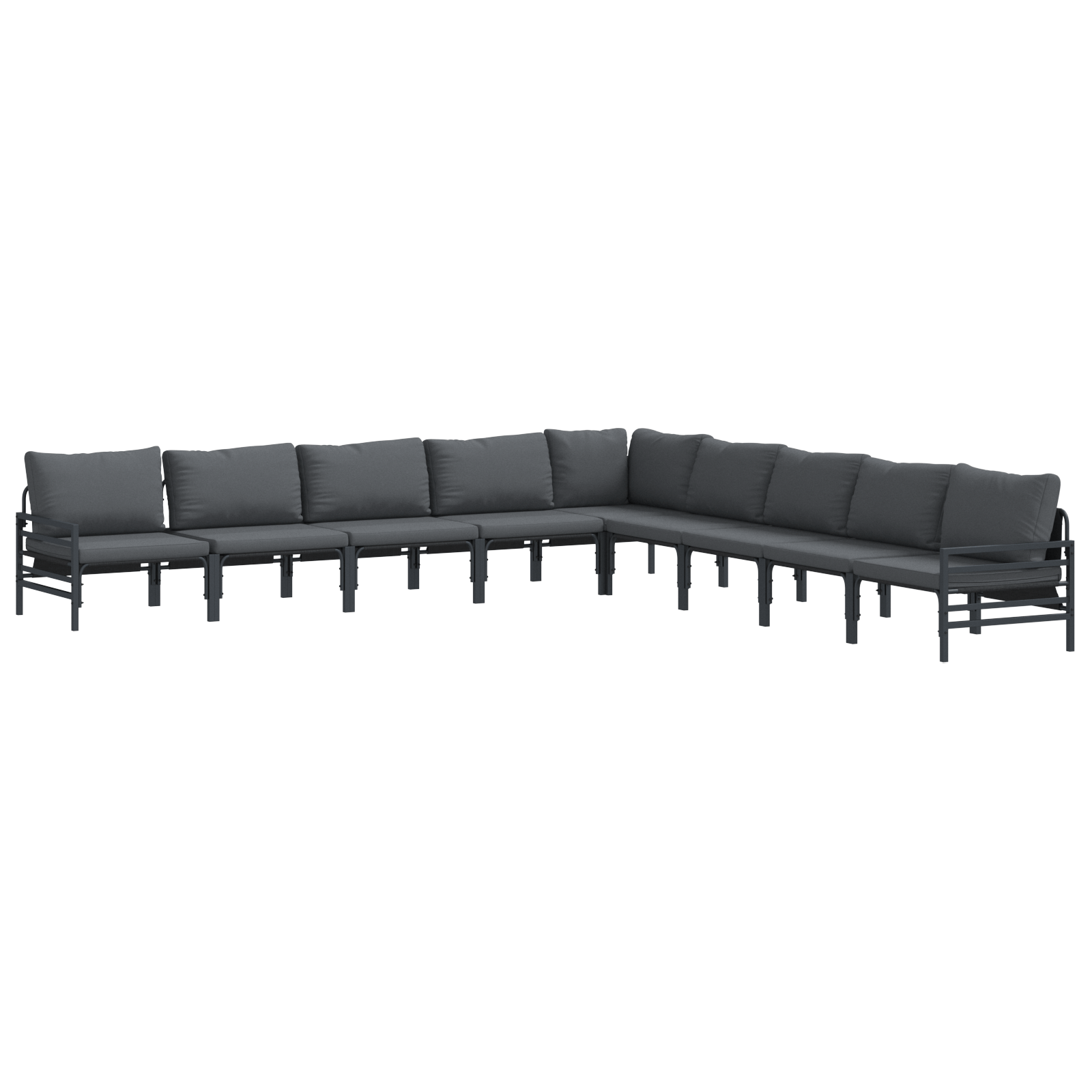 Set de canapele pentru gradina 9 pcs Antracit Otel — imaginea 2