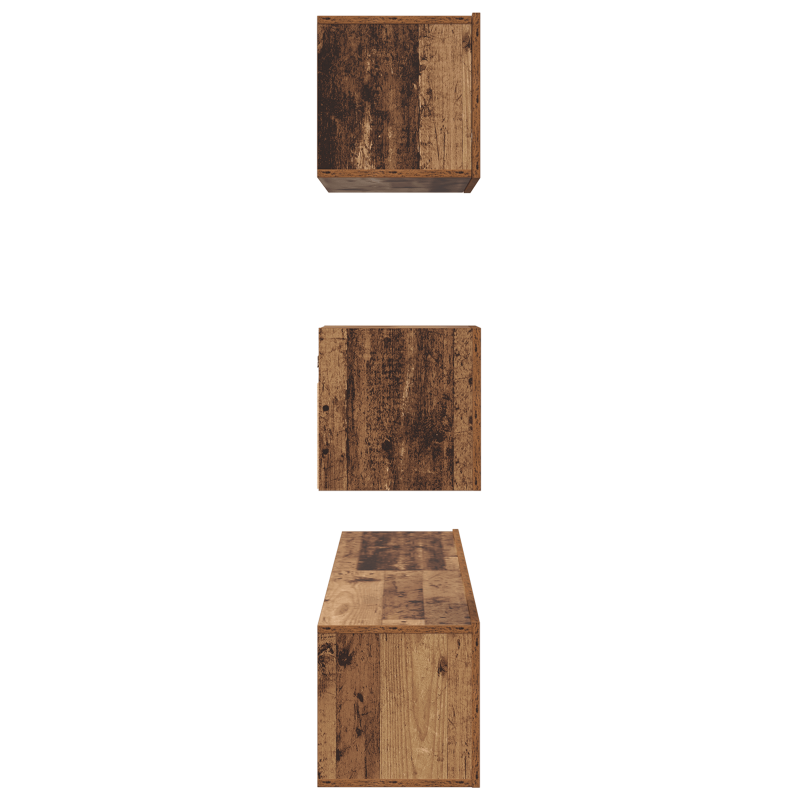 Dulap pentru TV pe Perete cu raft cu depozitare cu usa 4 pcs Lemn vechi — imaginea 9