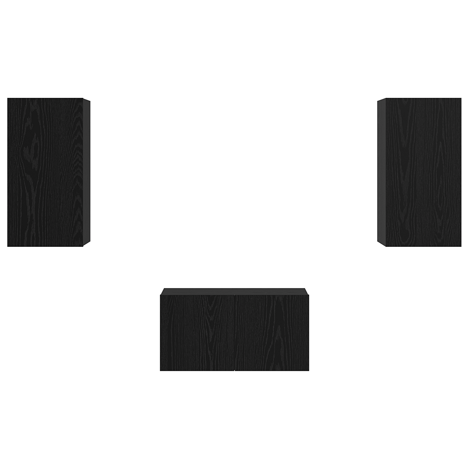 Set comoda TV cu raft 3 pcs Stejar negru 60 x 30 x 30.5 cm — imaginea 8