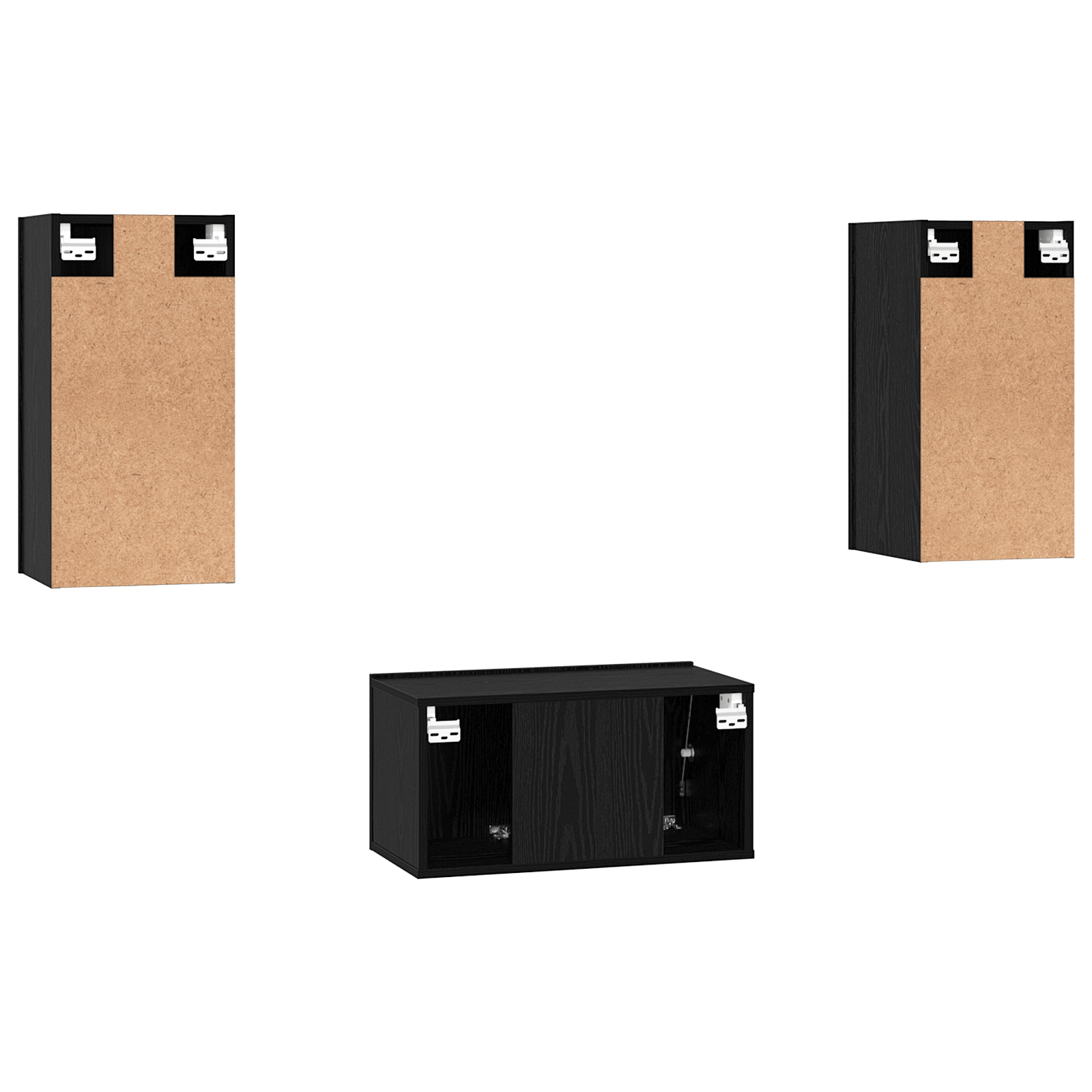 Set comoda TV cu raft 3 pcs Stejar negru 60 x 30 x 30.5 cm — imaginea 10