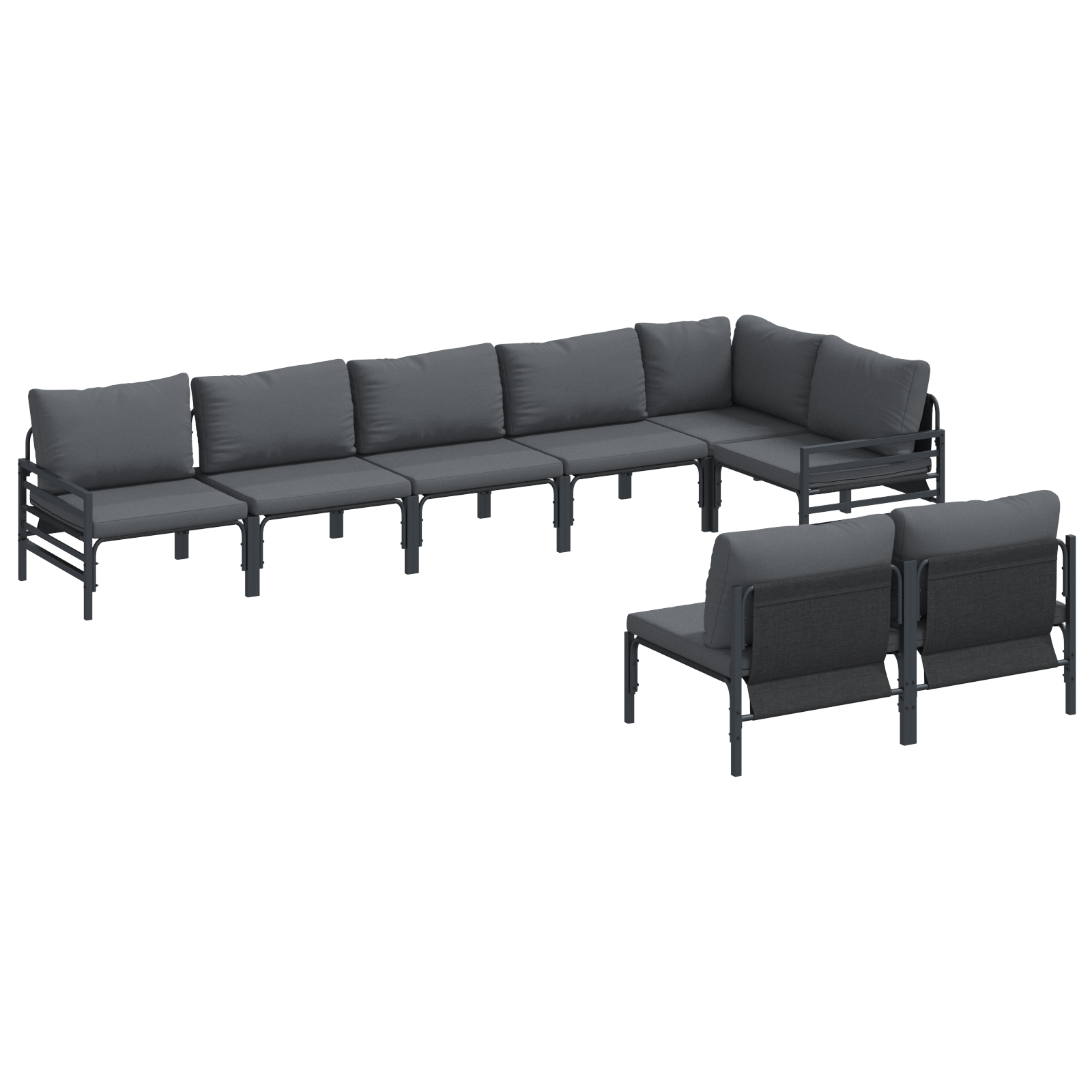 Set de canapele pentru gradina 8 pcs Antracit Otel — imaginea 2