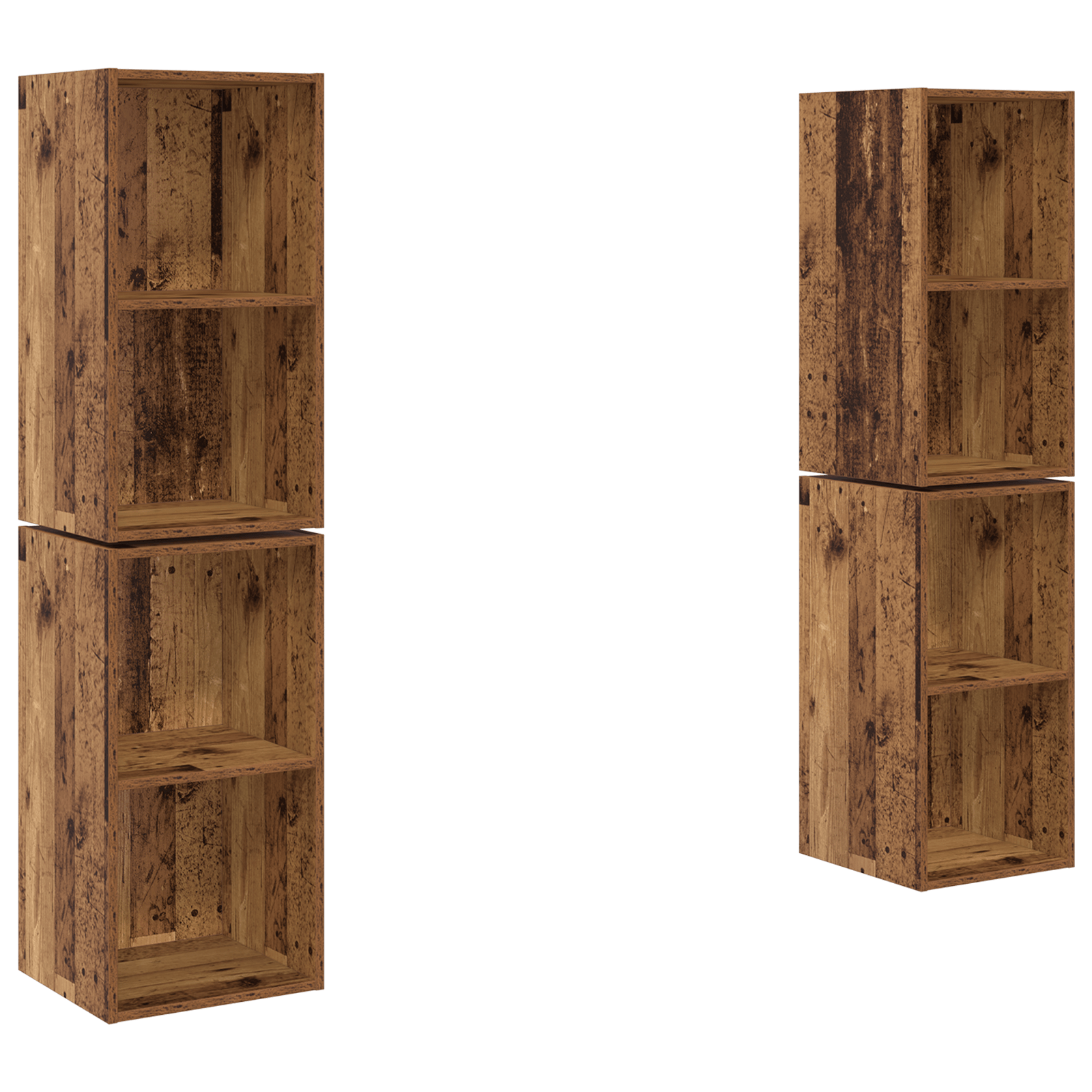 Dulap pentru TV pe Perete 4 pcs Lemn vechi 37 x 37 x 72 cm — imaginea 2