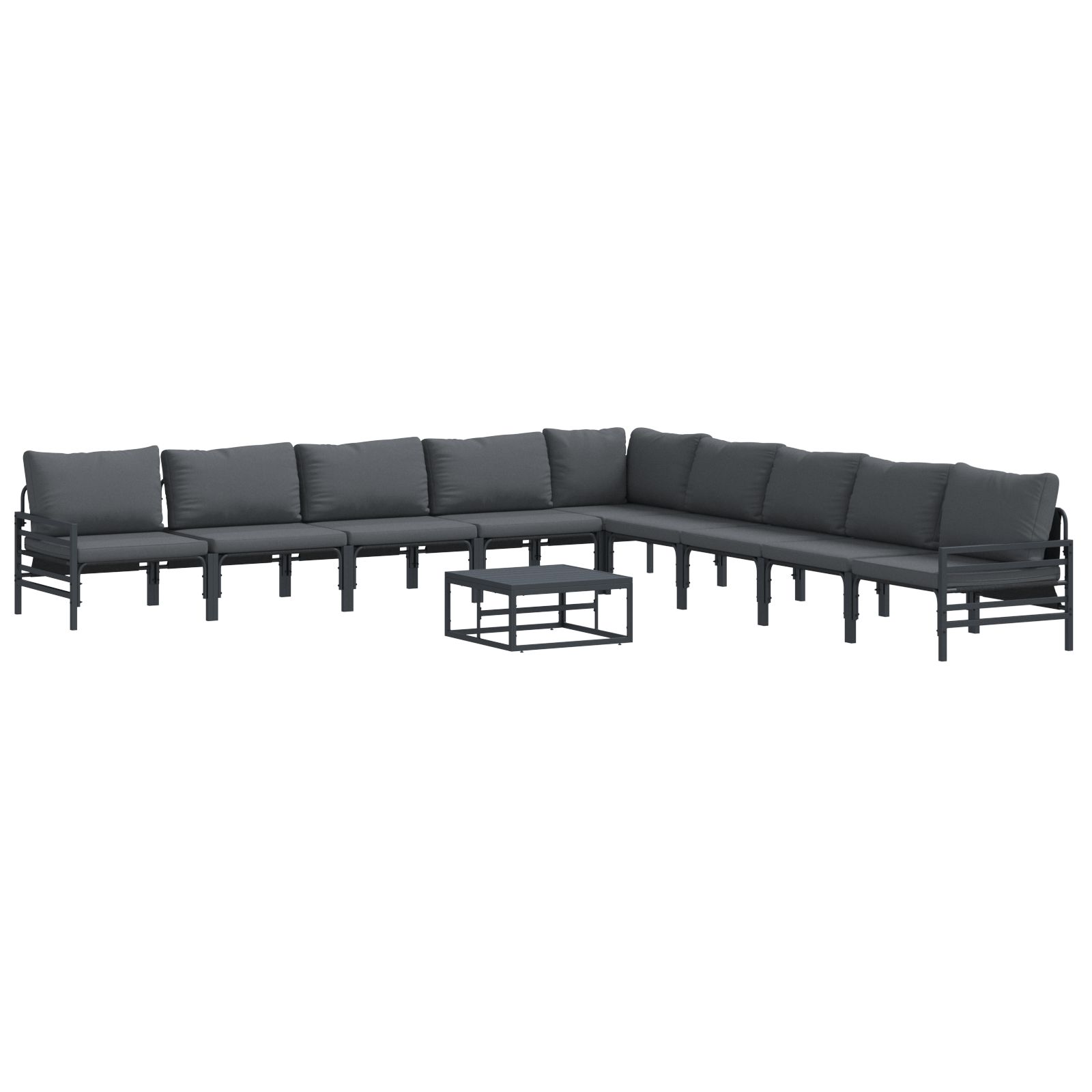 Set de canapele pentru gradina 10 pcs Antracit Otel — imaginea 2