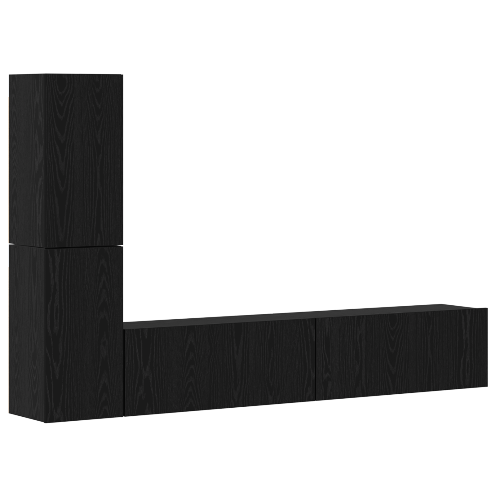 Dulap pentru TV pe Perete 4 pcs Stejar negru Lemn compozit — imaginea 2