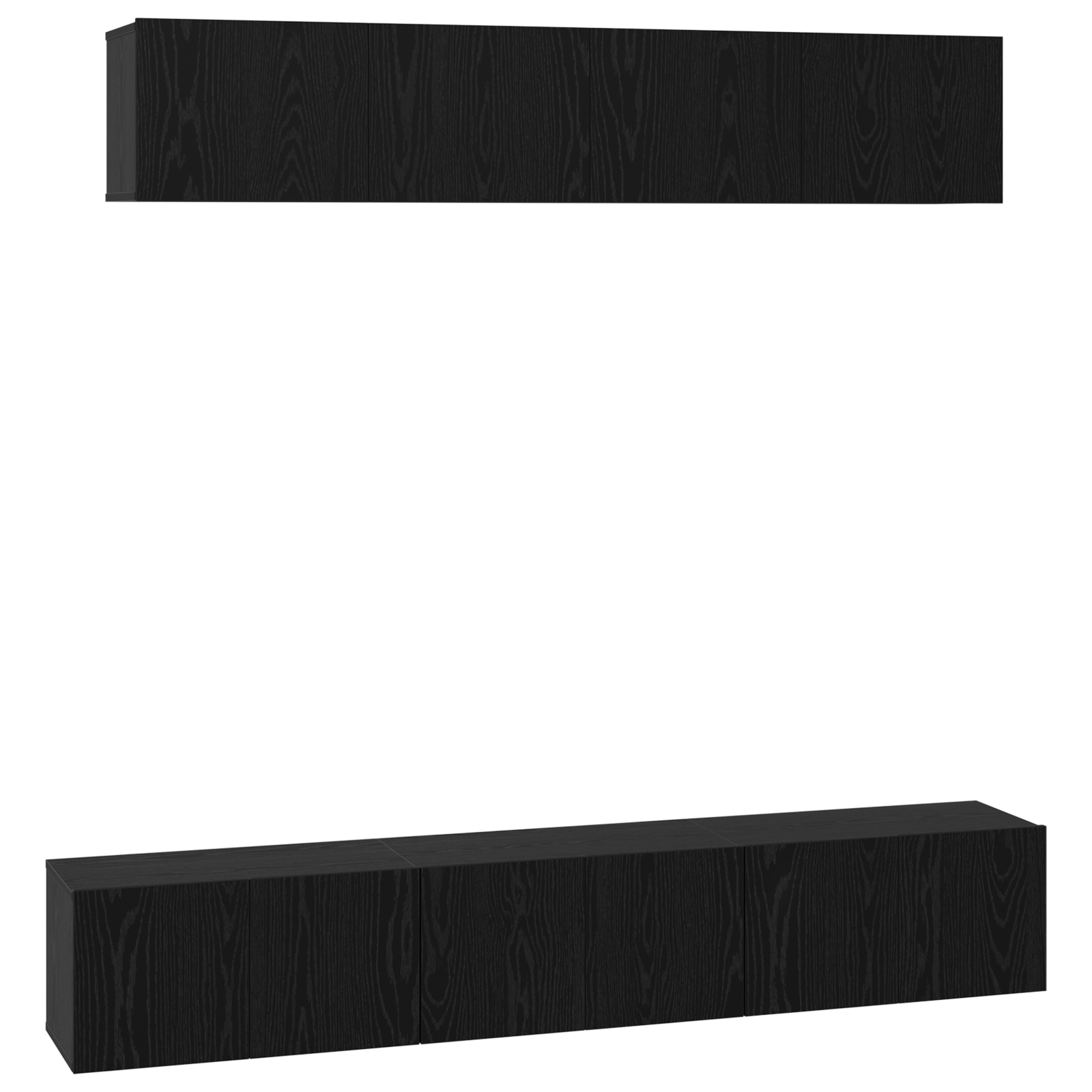 Set comoda TV 5 pcs Stejar negru 80 x 30 x 30 cm Lemn compozit — imaginea 2