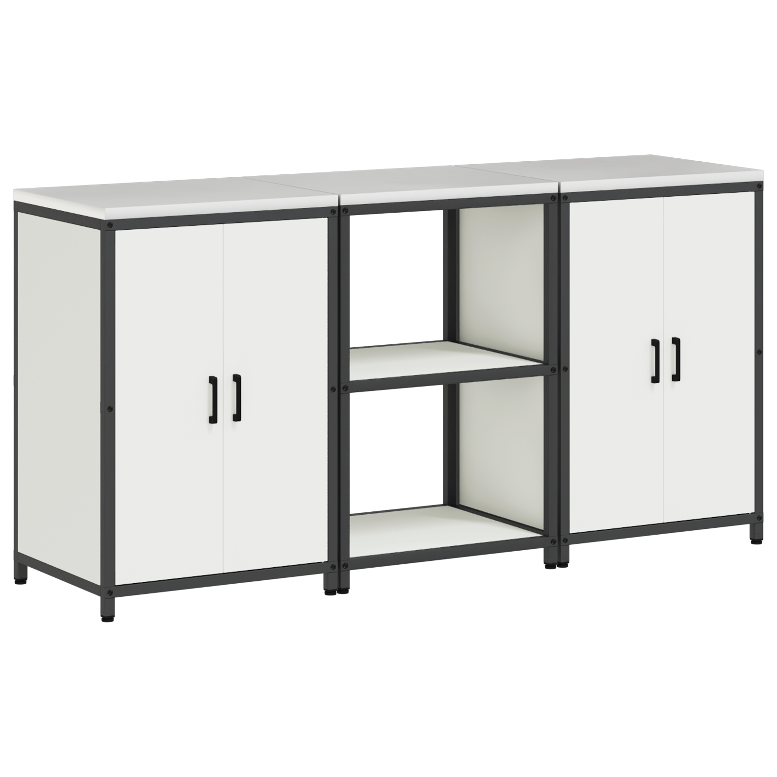 Set de depozitare pentru bucatarie 3 pcs Alb 180 x 50 x 92 cm — imaginea 2