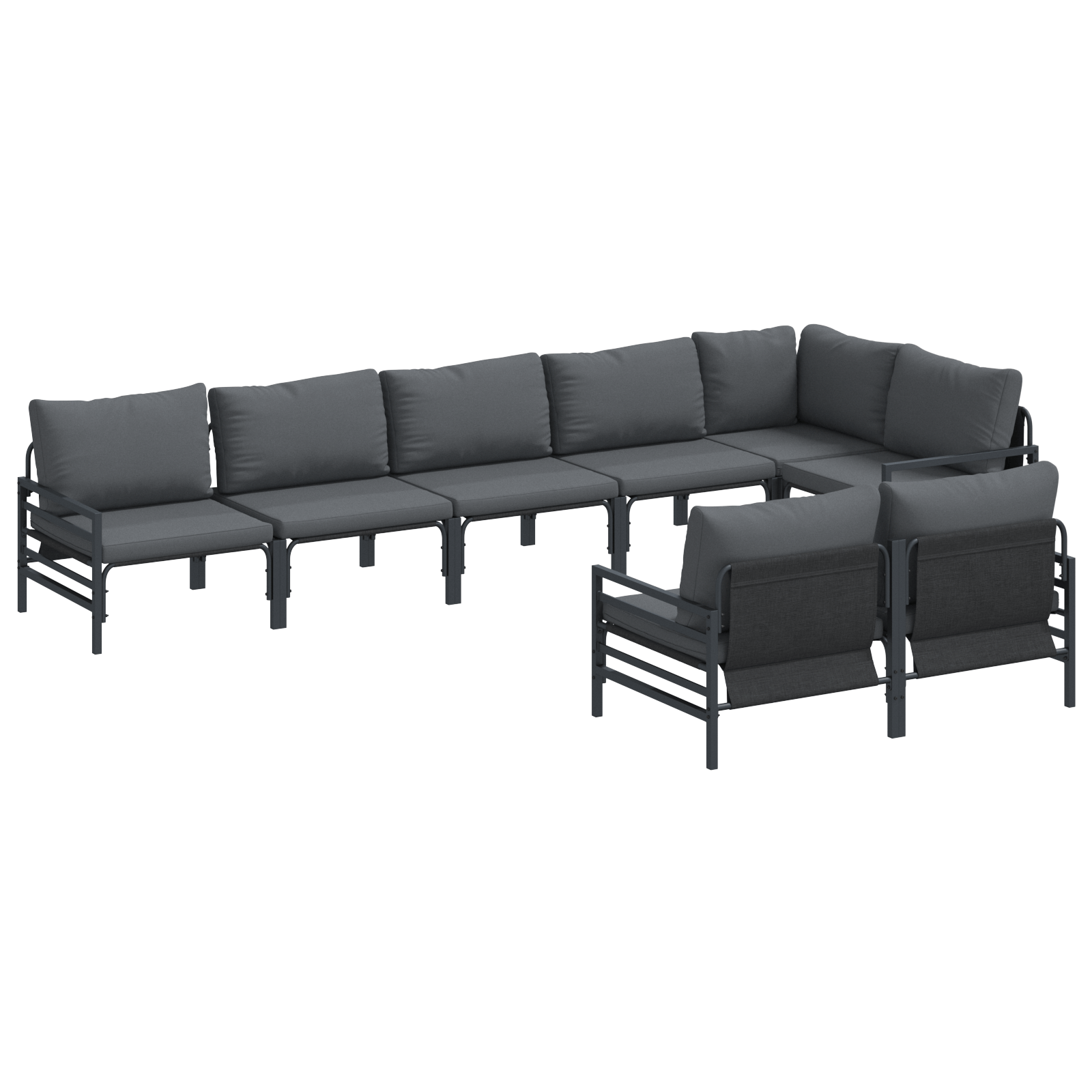 Set de canapele pentru gradina 8 pcs Antracit Otel — imaginea 2