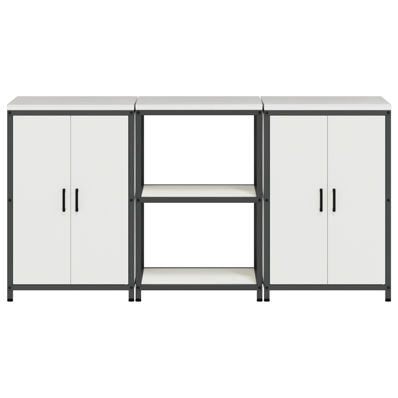 Set de depozitare pentru bucatarie 3 pcs Alb 180 x 50 x 92 cm — imaginea 8