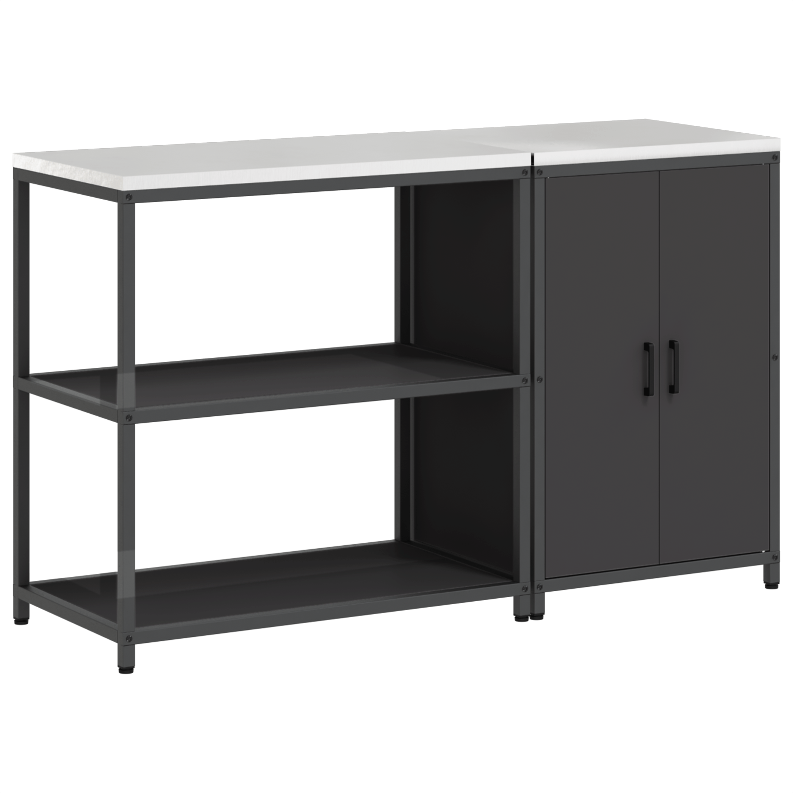 Set de depozitare pentru bucatarie 2 pcs Negru 150 x 50 x 92 cm — imaginea 2