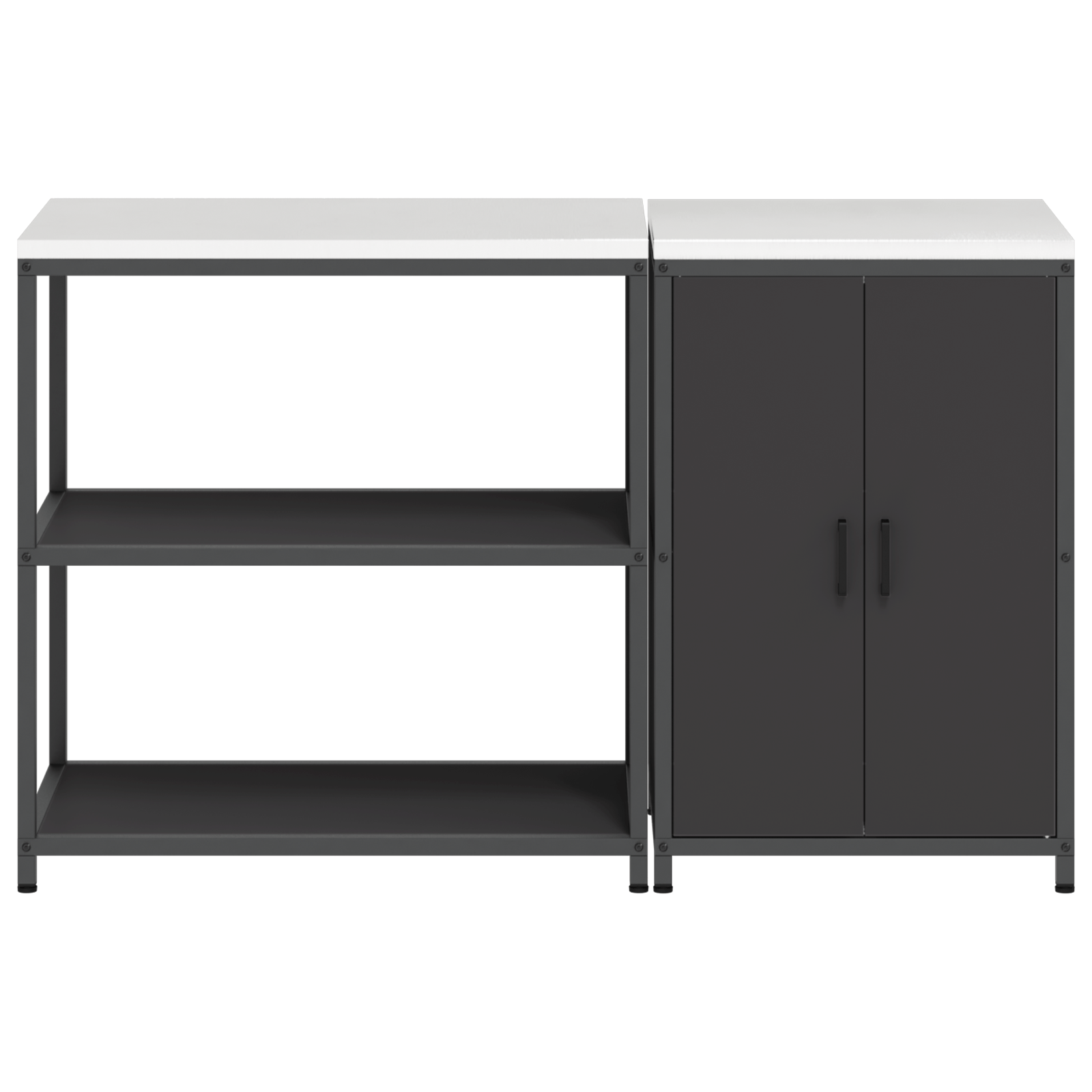 Set de depozitare pentru bucatarie 2 pcs Negru 150 x 50 x 92 cm — imaginea 8
