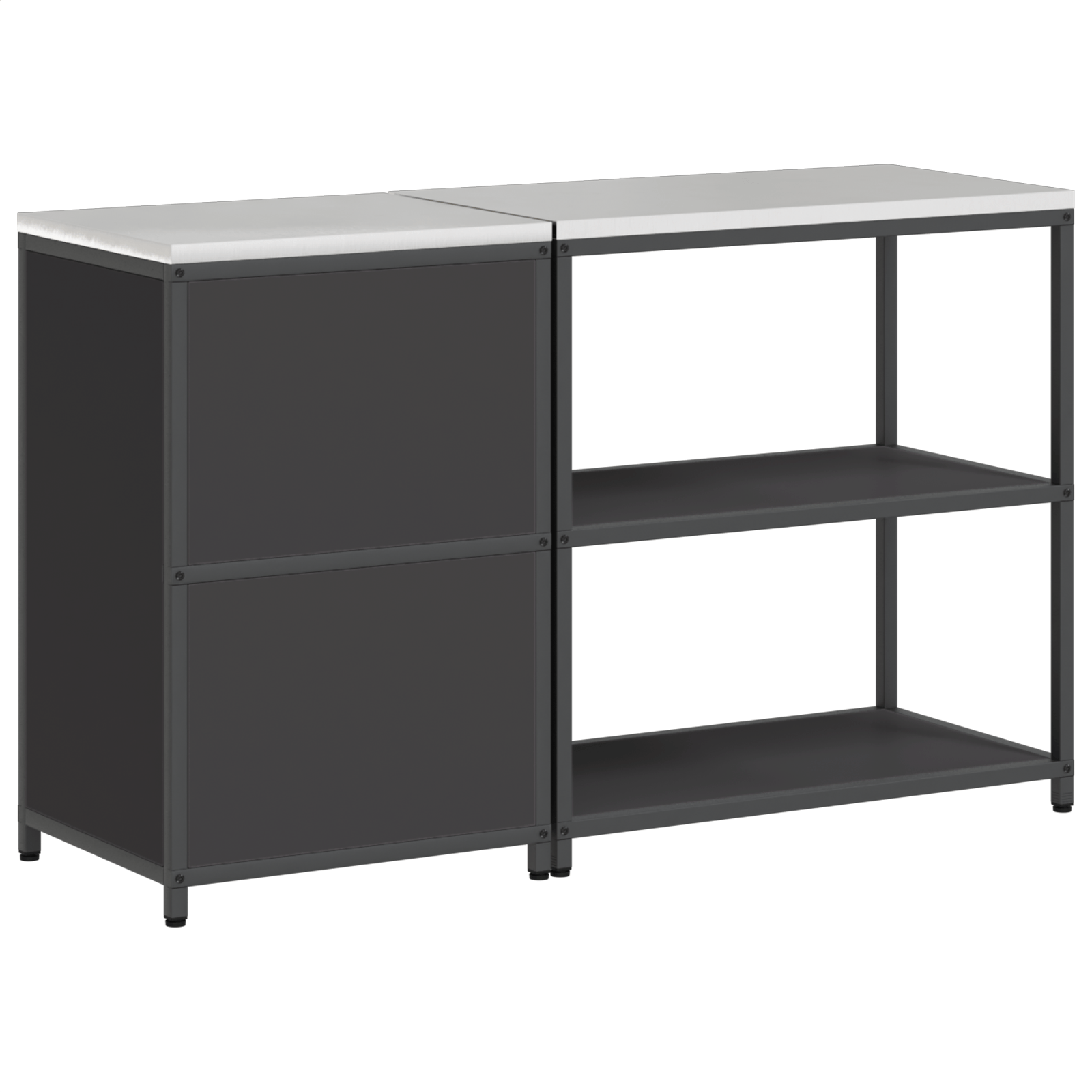 Set de depozitare pentru bucatarie 2 pcs Negru 150 x 50 x 92 cm — imaginea 10