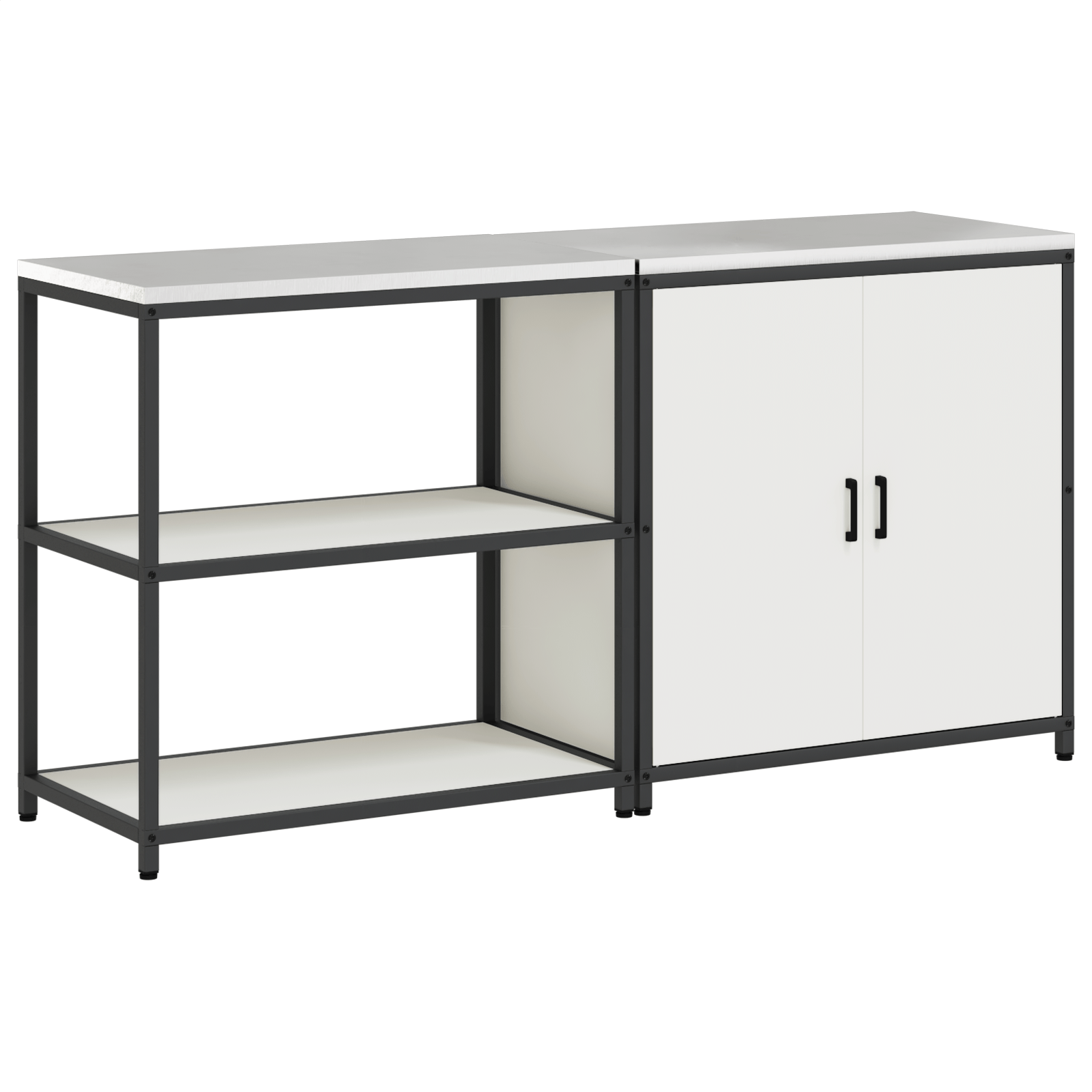 Set de depozitare pentru bucatarie 2 pcs Alb 150 x 50 x 92 cm — imaginea 2