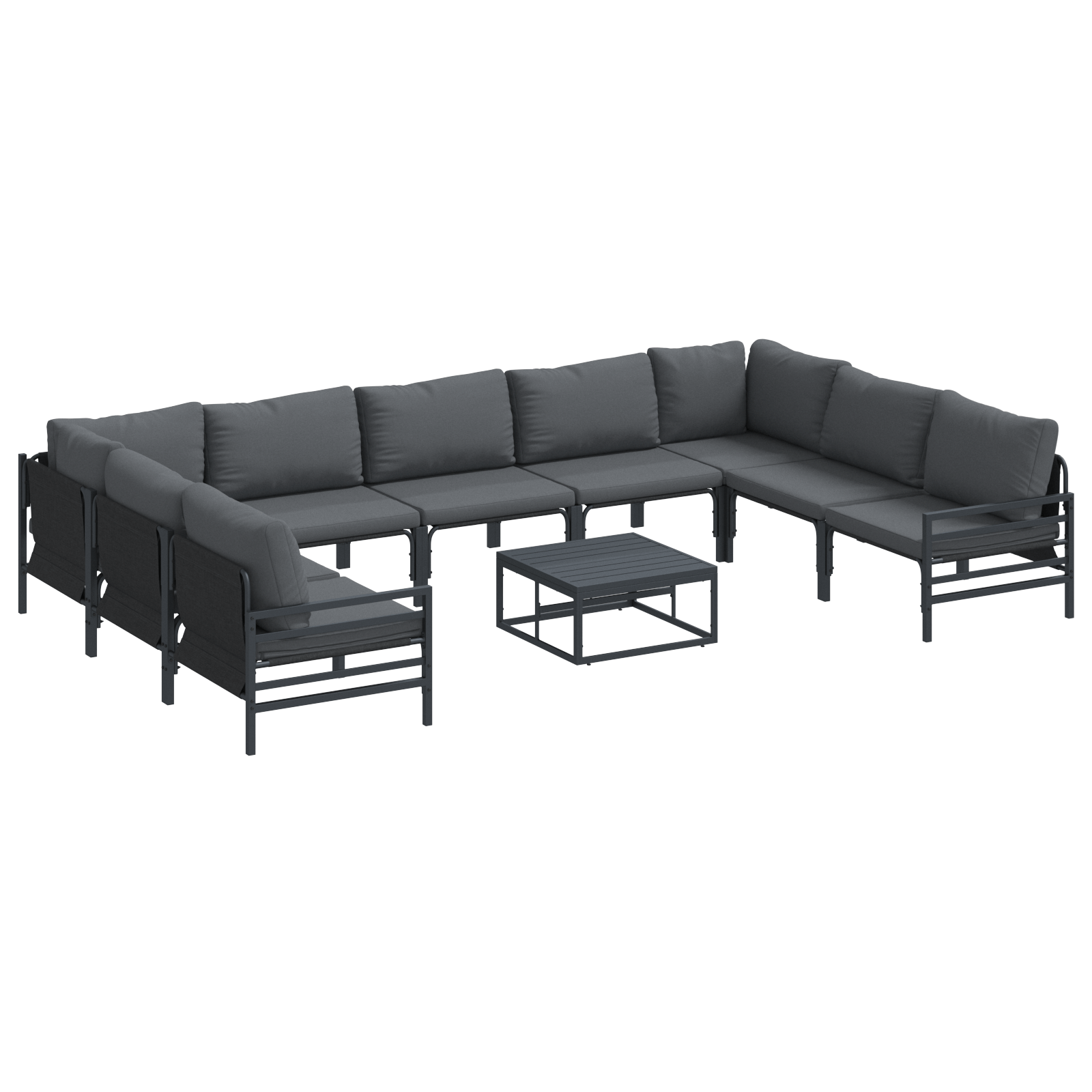 Set de canapele pentru gradina 10 pcs Antracit Otel — imaginea 2
