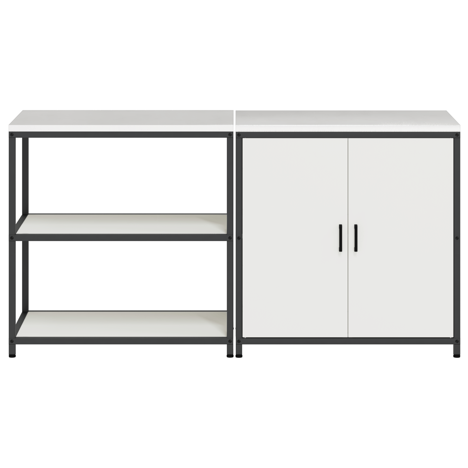 Set de depozitare pentru bucatarie 2 pcs Alb 150 x 50 x 92 cm — imaginea 8