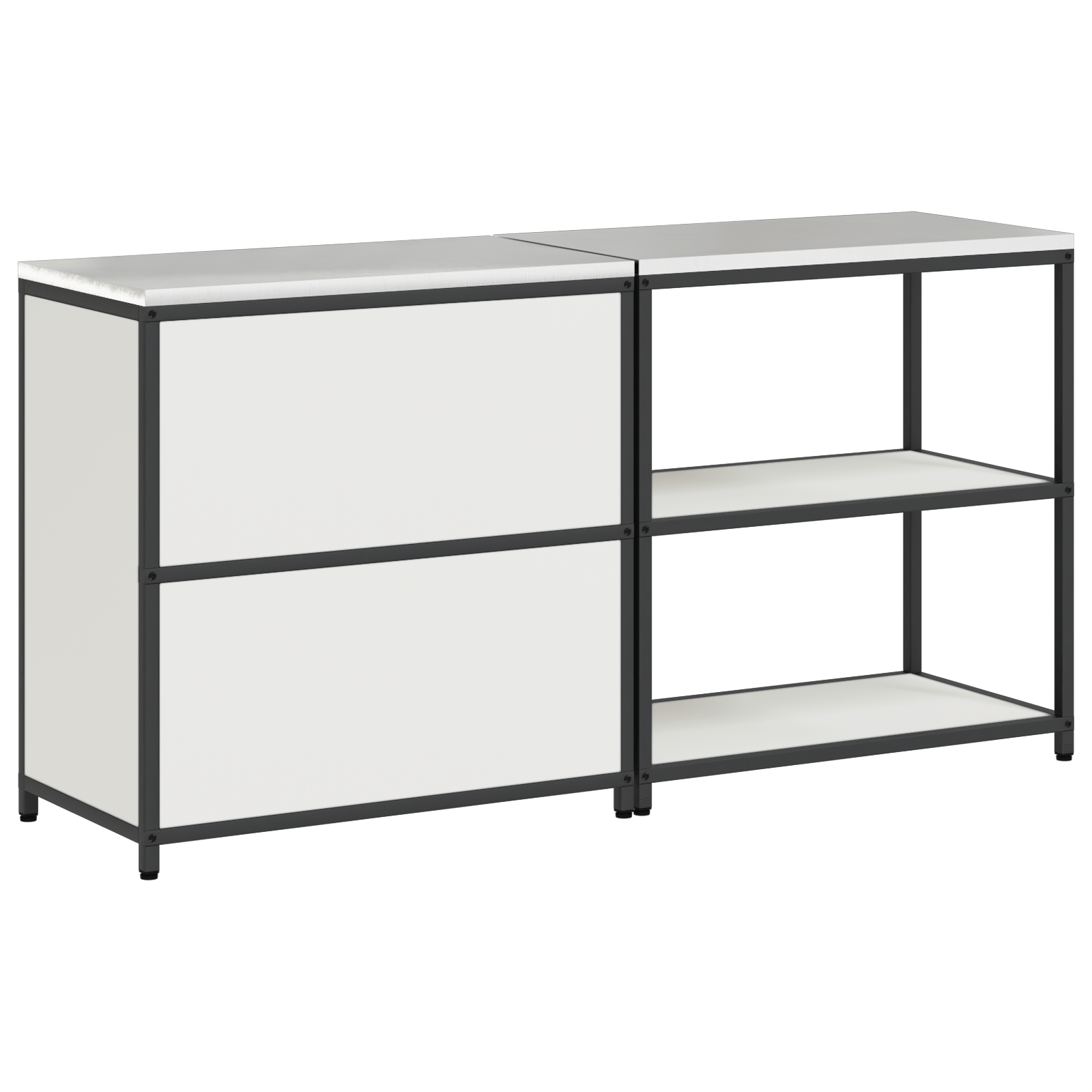 Set de depozitare pentru bucatarie 2 pcs Alb 150 x 50 x 92 cm — imaginea 10