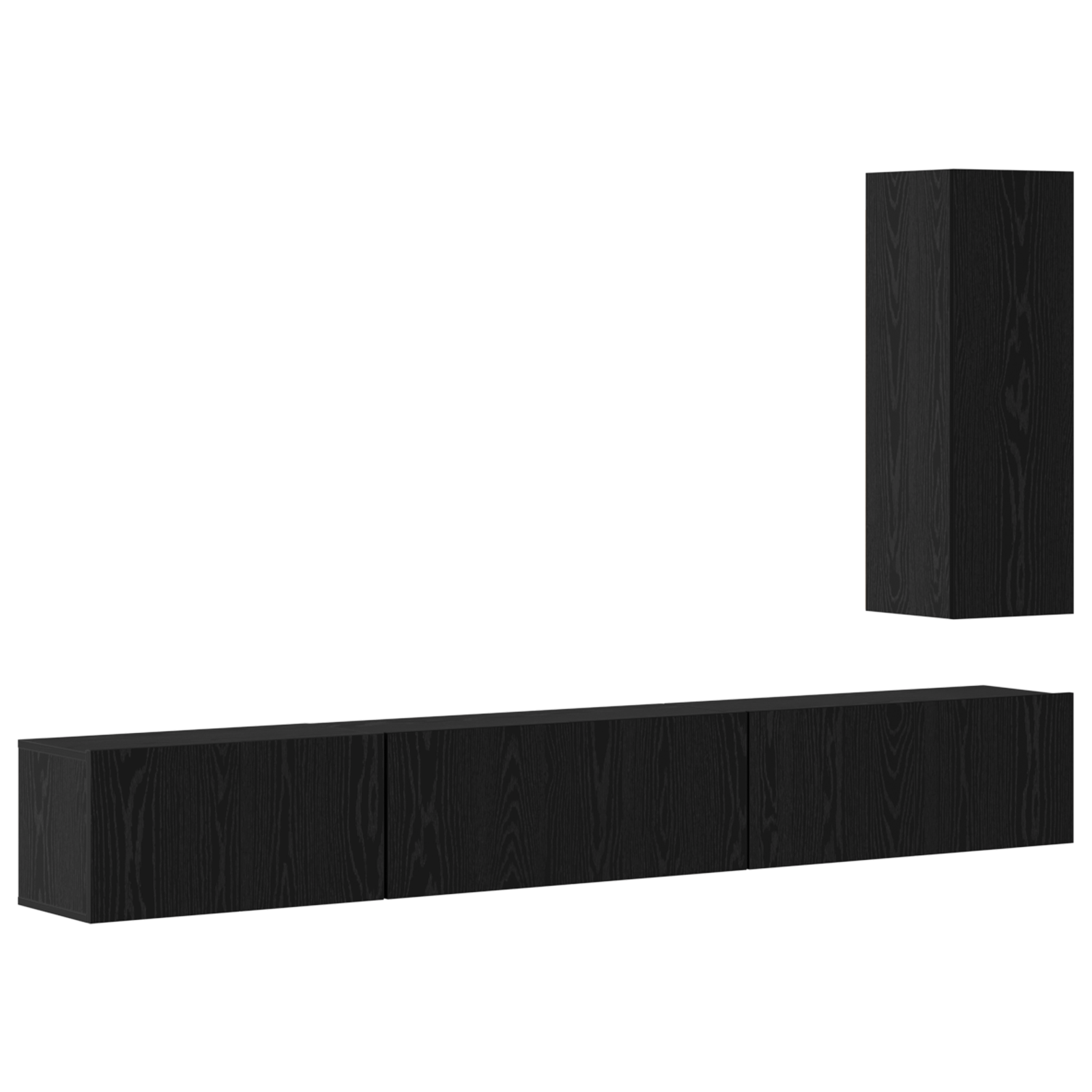 Set comoda TV cu raft Altele 4 pcs Stejar negru 30.5 x 30 x 90 cm — imaginea 2