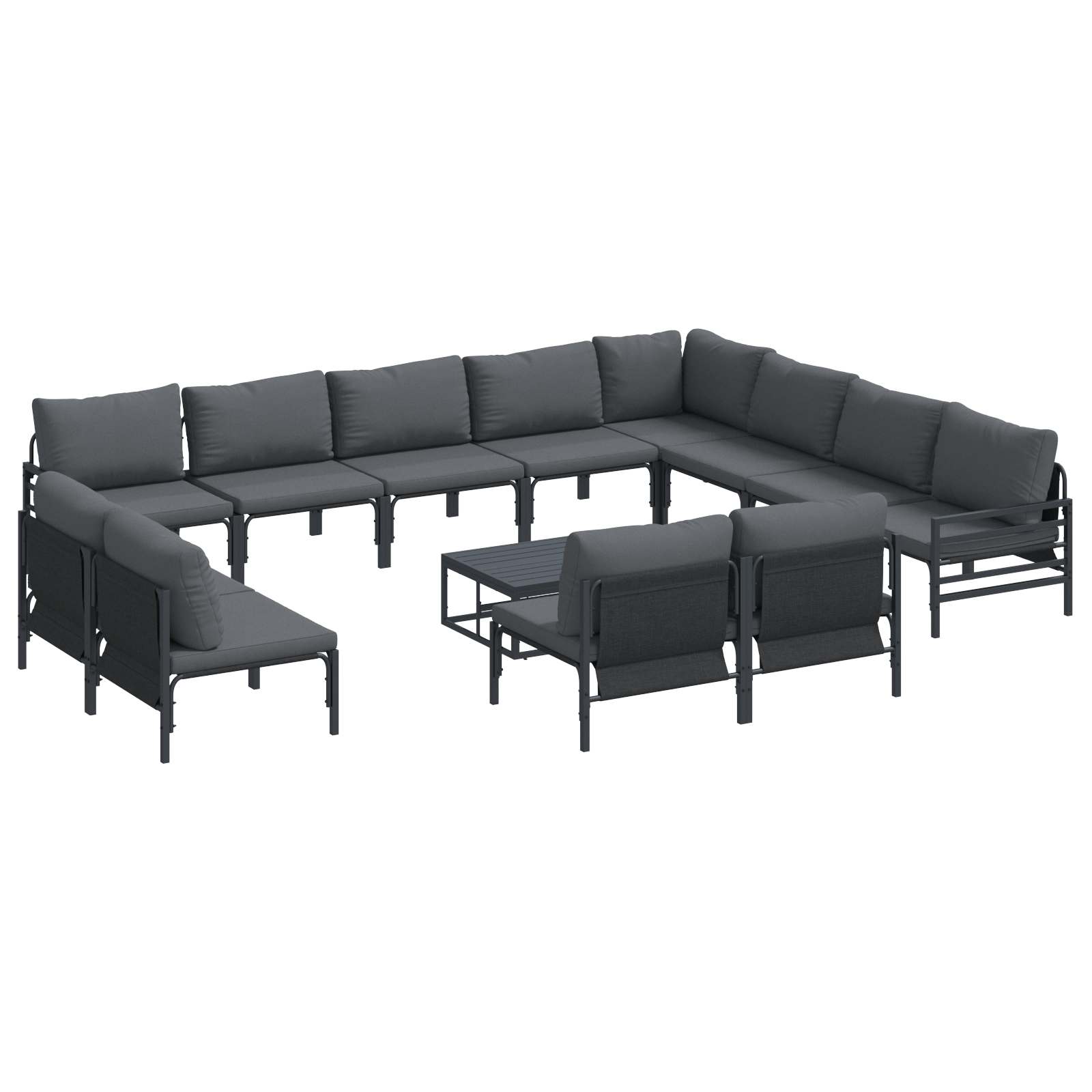 Set de canapele pentru gradina 13 pcs Antracit Otel — imaginea 2