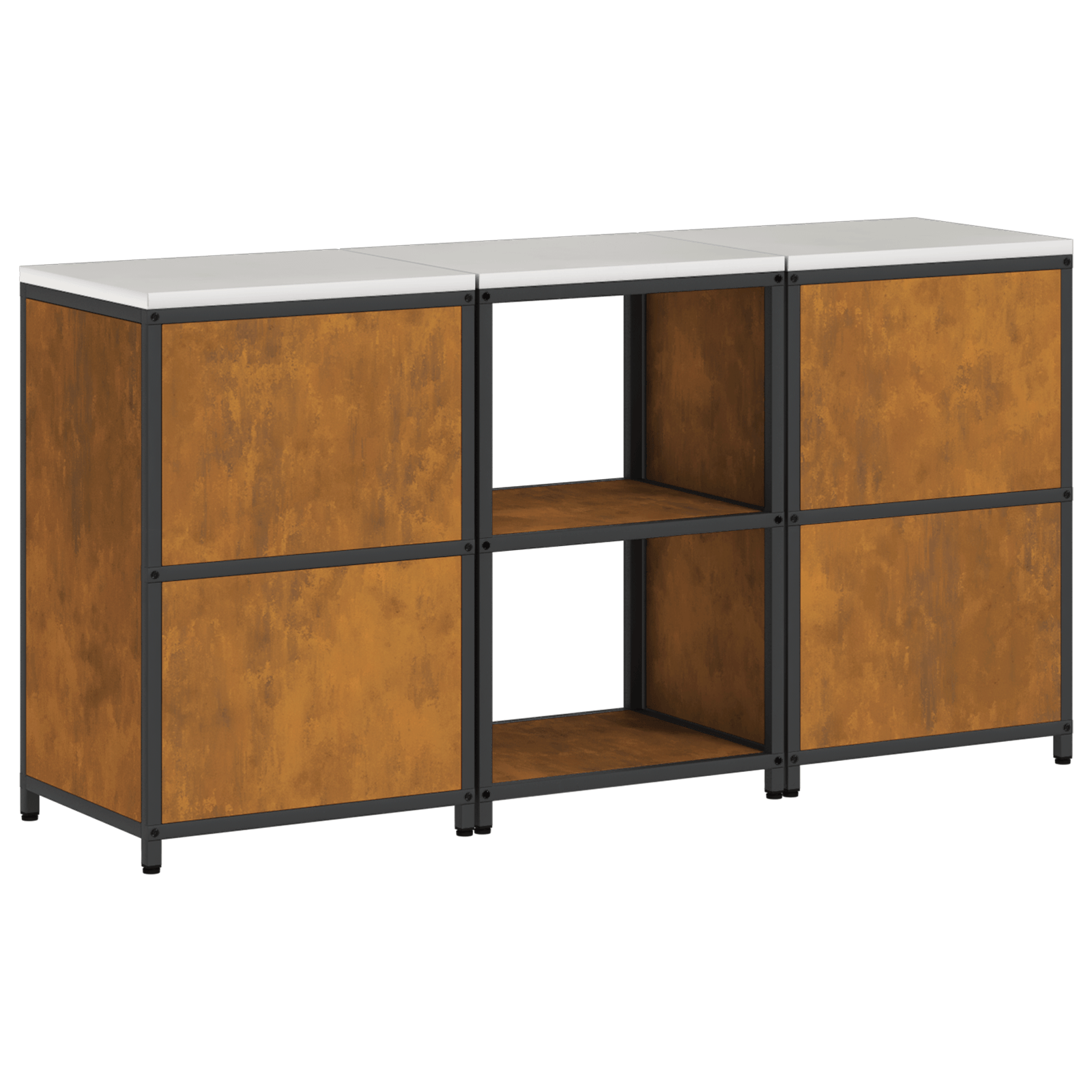 Set de depozitare pentru bucatarie cu raft cu depozitare cu usa 3 pcs Ruginit — imaginea 11