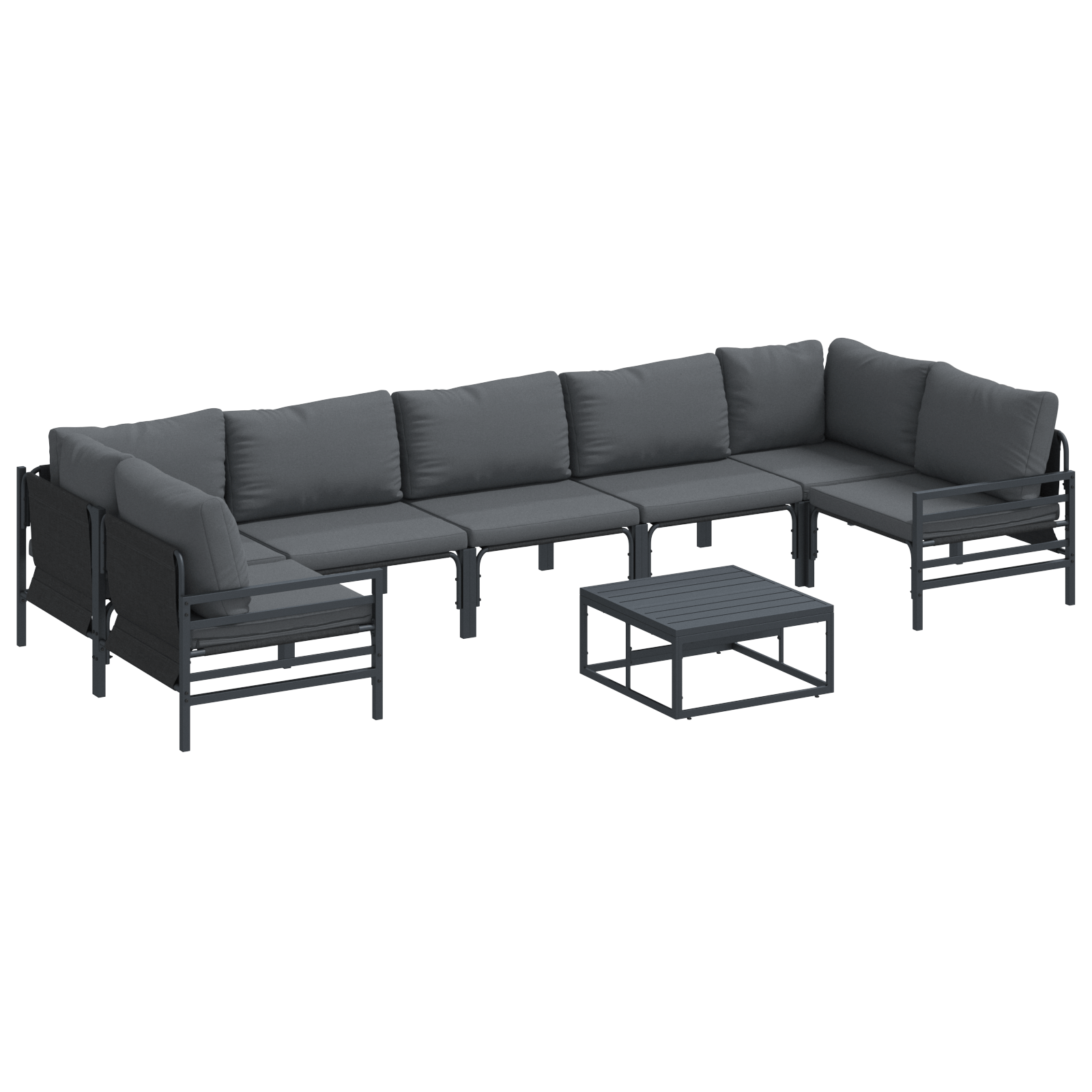 Set de canapele pentru gradina 8 pcs Antracit Otel — imaginea 2