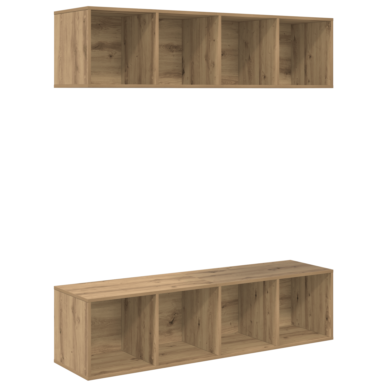 Set comoda TV 2 pcs stejar artizanal 37 x 37 x 142.5 cm — imaginea 2