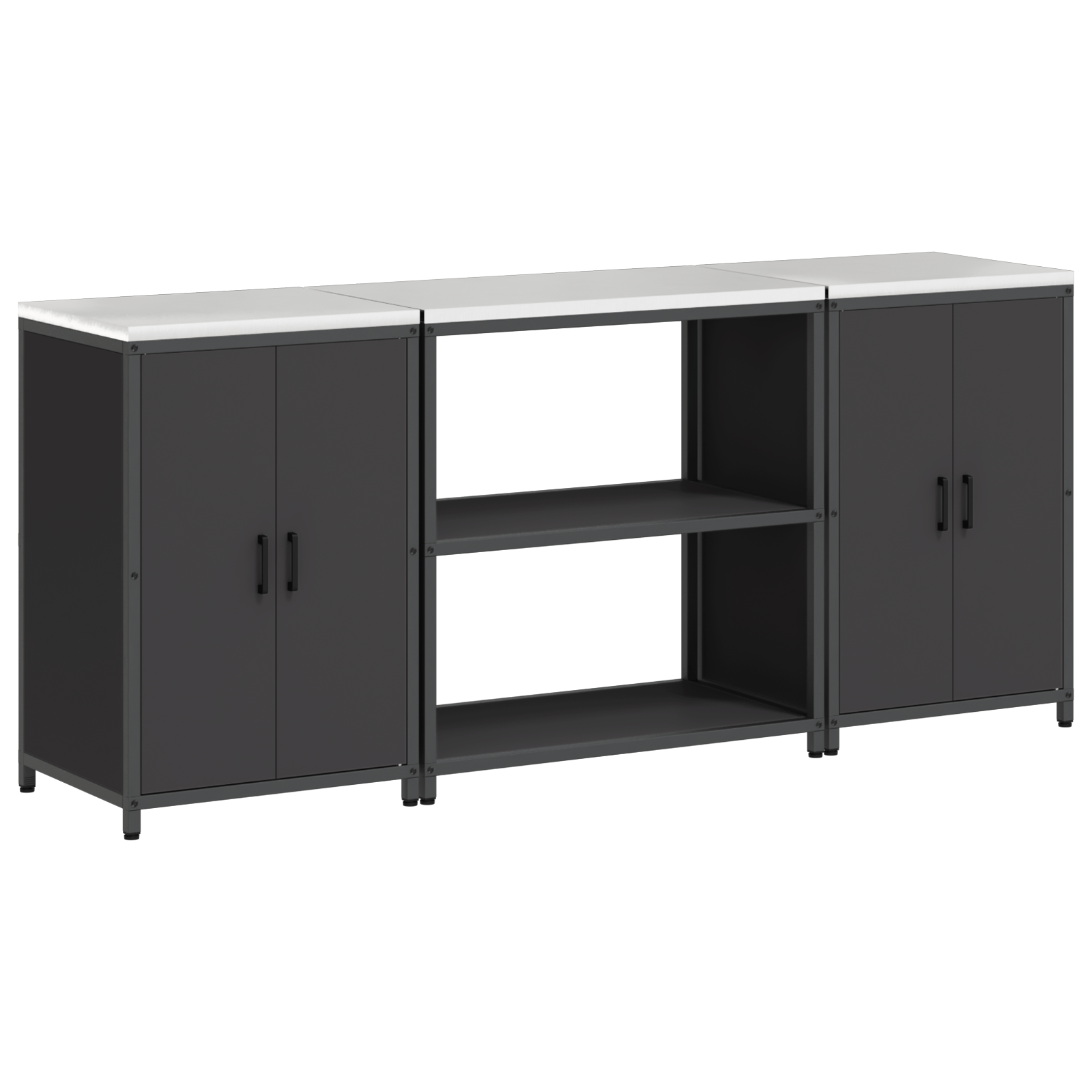 Set de depozitare pentru bucatarie 3 pcs Negru 210 x 50 x 92 cm — imaginea 2