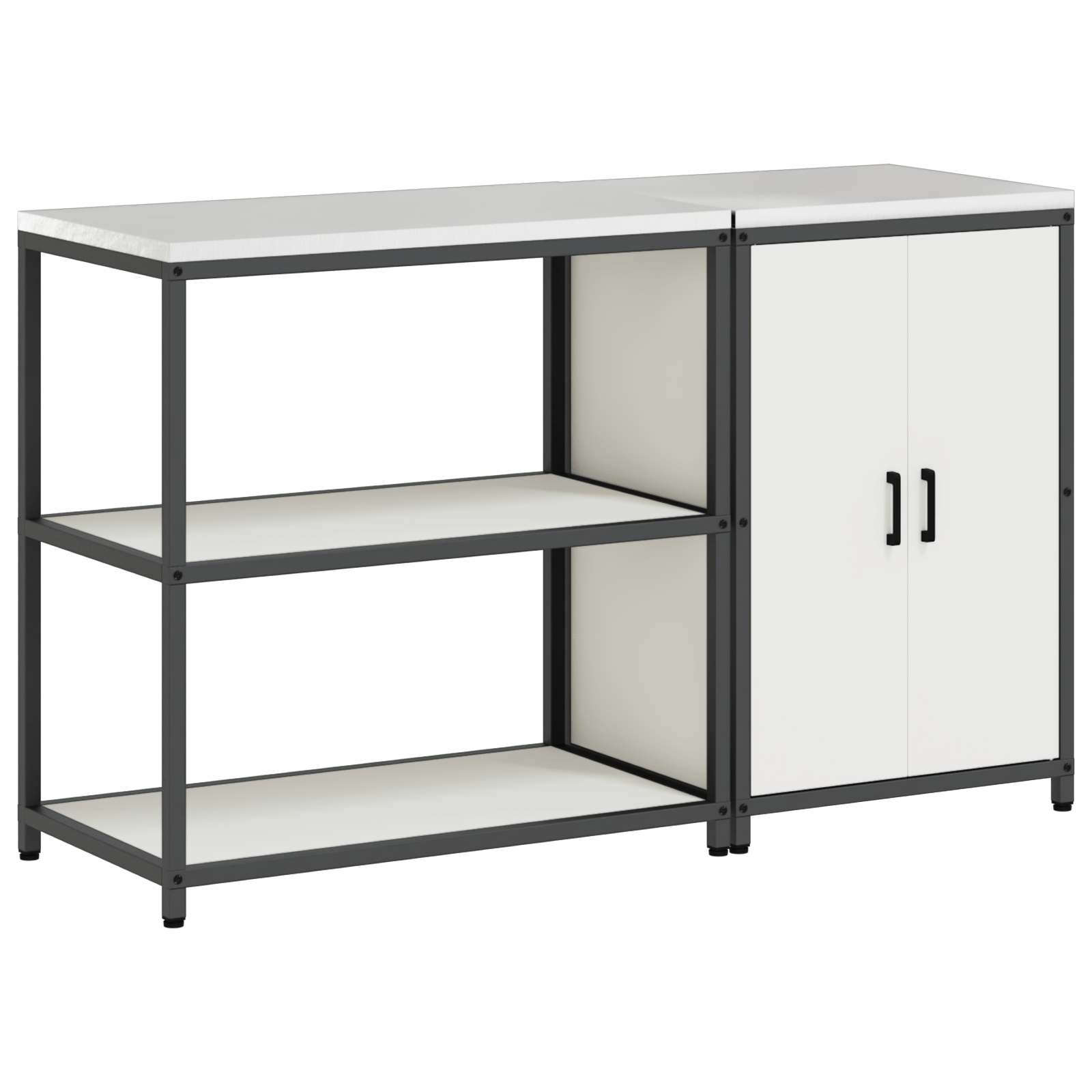 Set de depozitare pentru bucatarie 2 pcs Alb 150 x 50 x 92 cm — imaginea 2