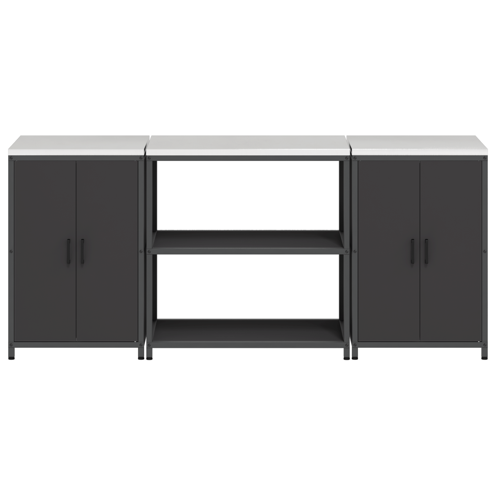 Set de depozitare pentru bucatarie 3 pcs Negru 210 x 50 x 92 cm — imaginea 9