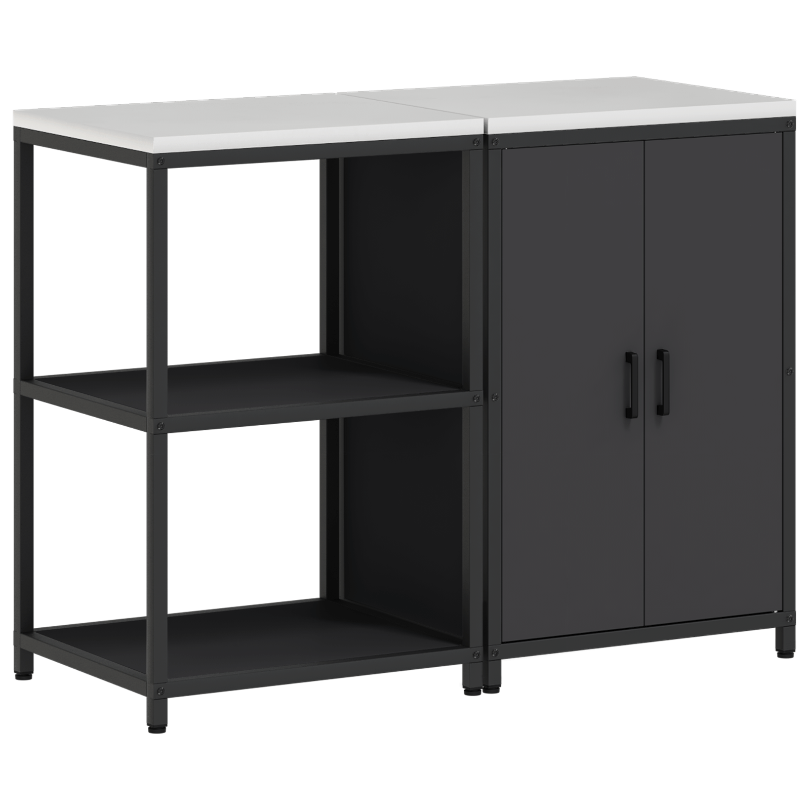 Set de depozitare pentru bucatarie 2 pcs Negru 120 x 50 x 92 cm — imaginea 2