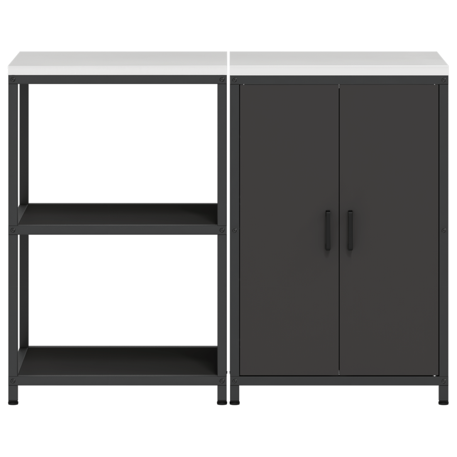 Set de depozitare pentru bucatarie 2 pcs Negru 120 x 50 x 92 cm — imaginea 8