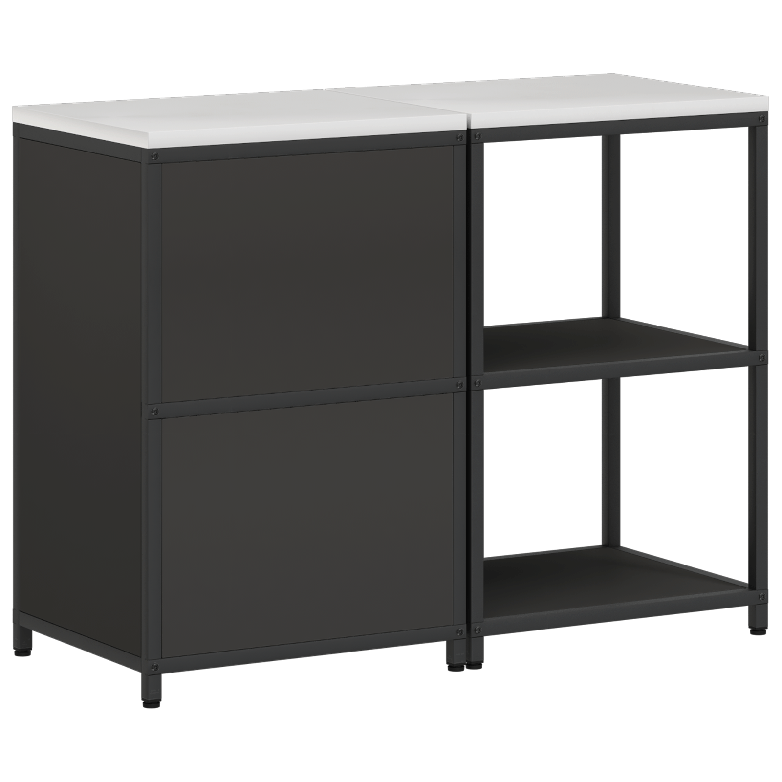 Set de depozitare pentru bucatarie 2 pcs Negru 120 x 50 x 92 cm — imaginea 10