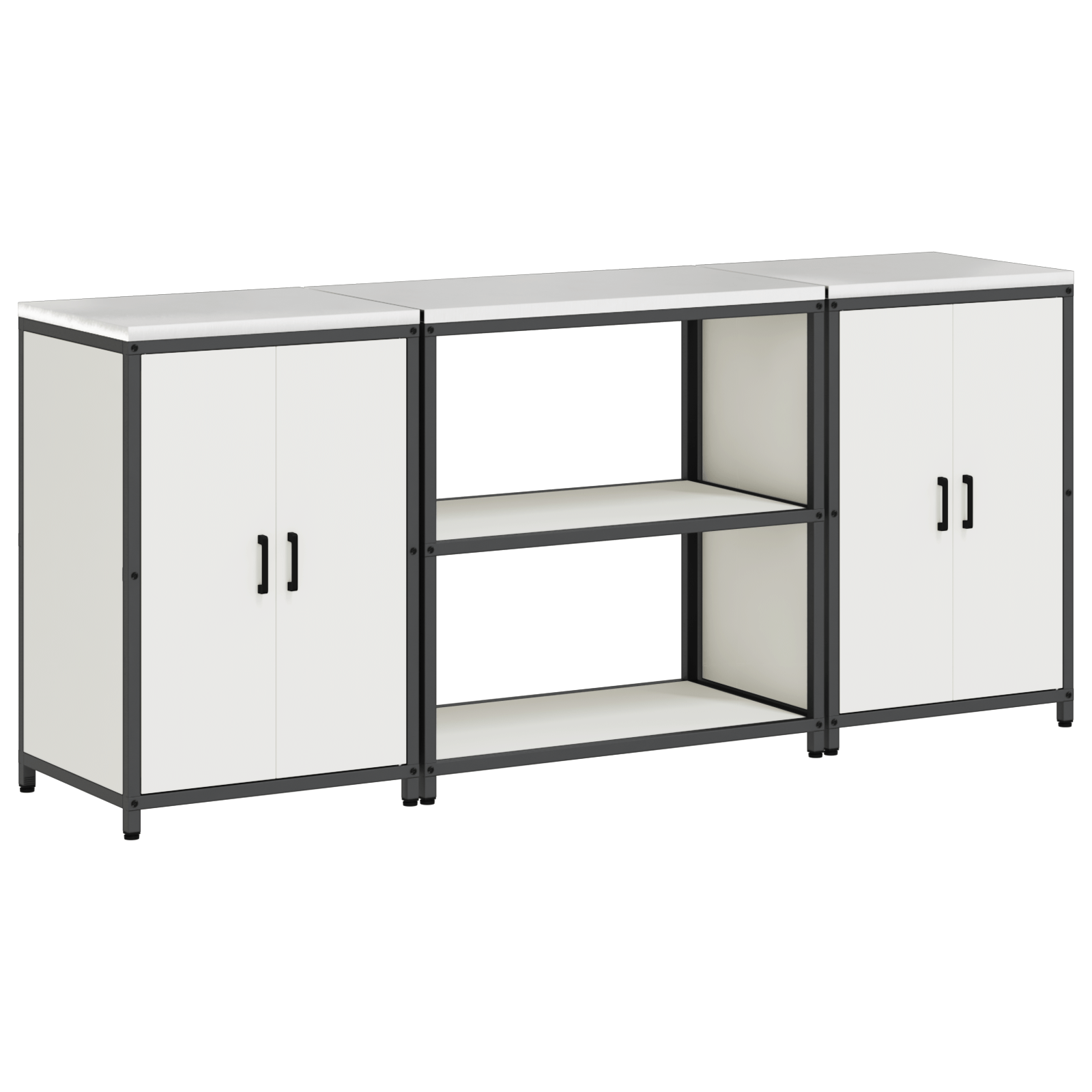 Set de depozitare pentru bucatarie 3 pcs Alb 210 x 50 x 92 cm — imaginea 2