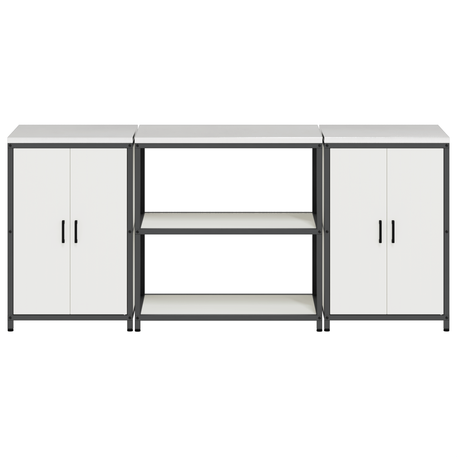 Set de depozitare pentru bucatarie 3 pcs Alb 210 x 50 x 92 cm — imaginea 9