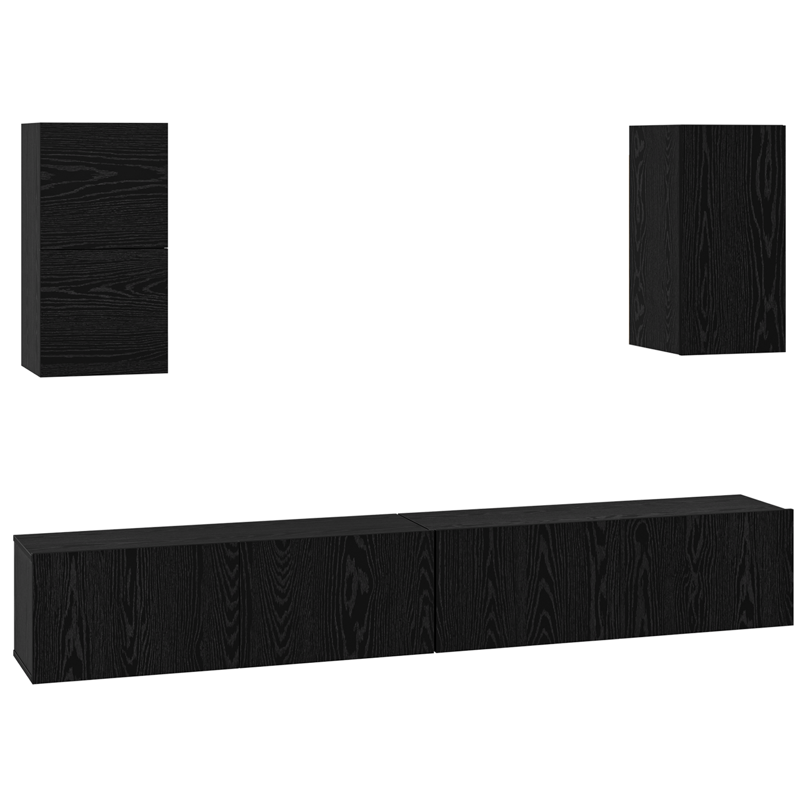 Dulap pentru TV pe Perete 6 pcs Stejar negru Lemn compozit — imaginea 2