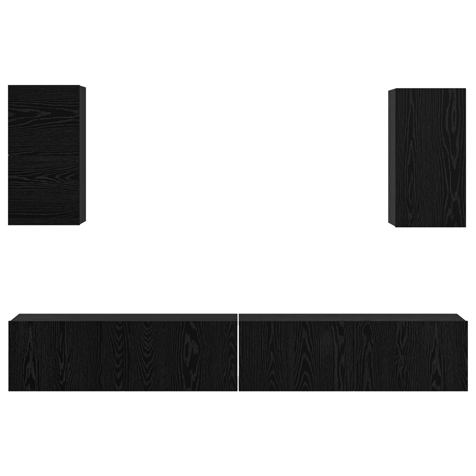 Dulap pentru TV pe Perete 6 pcs Stejar negru Lemn compozit — imaginea 8