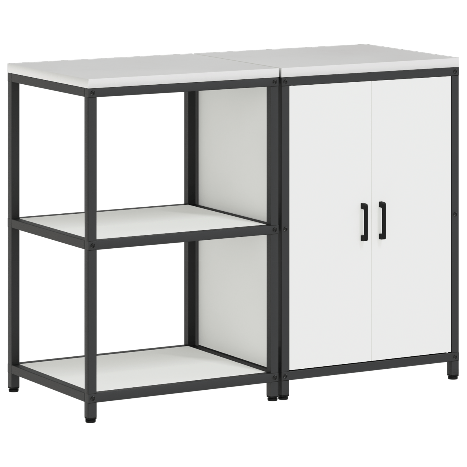 Set de depozitare pentru bucatarie 2 pcs Alb 120 x 50 x 92 cm — imaginea 2