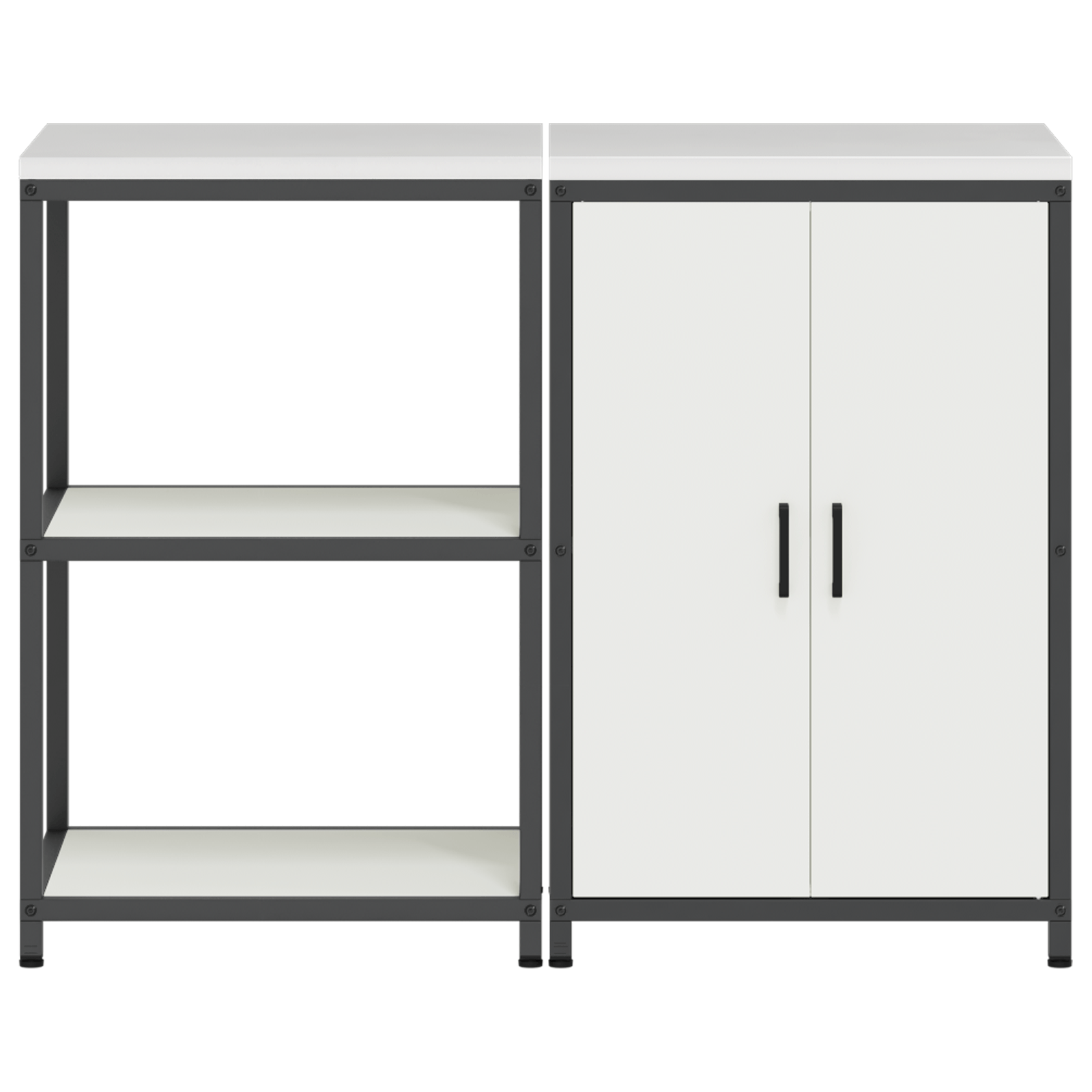 Set de depozitare pentru bucatarie 2 pcs Alb 120 x 50 x 92 cm — imaginea 8