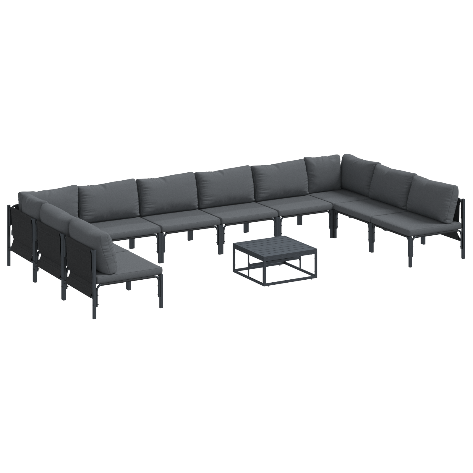 Set de canapele pentru gradina 11 pcs Antracit Otel — imaginea 2